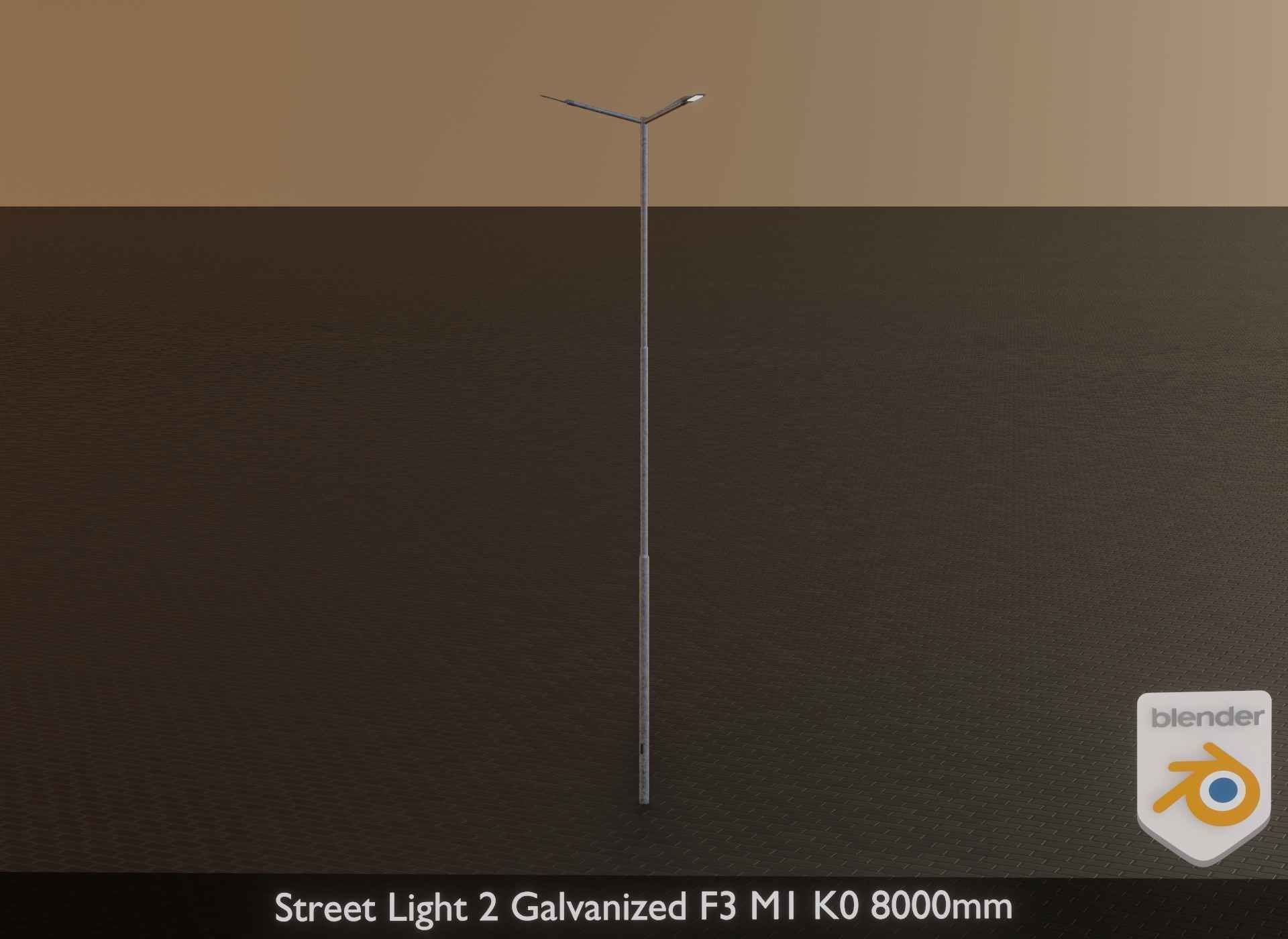 Street Light 2 Galvanized F3 M1 K0 8000mm Low-poly 3D model_24