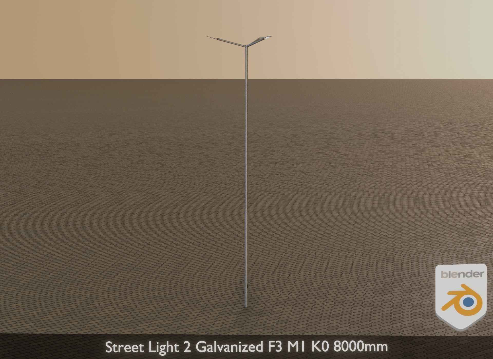 Street Light 2 Galvanized F3 M1 K0 8000mm Low-poly 3D model_37