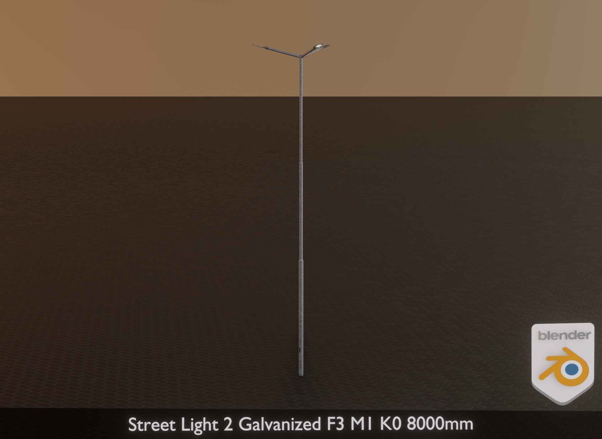 Street Light 2 Galvanized F3 M1 K0 8000mm Low-poly 3D model_25