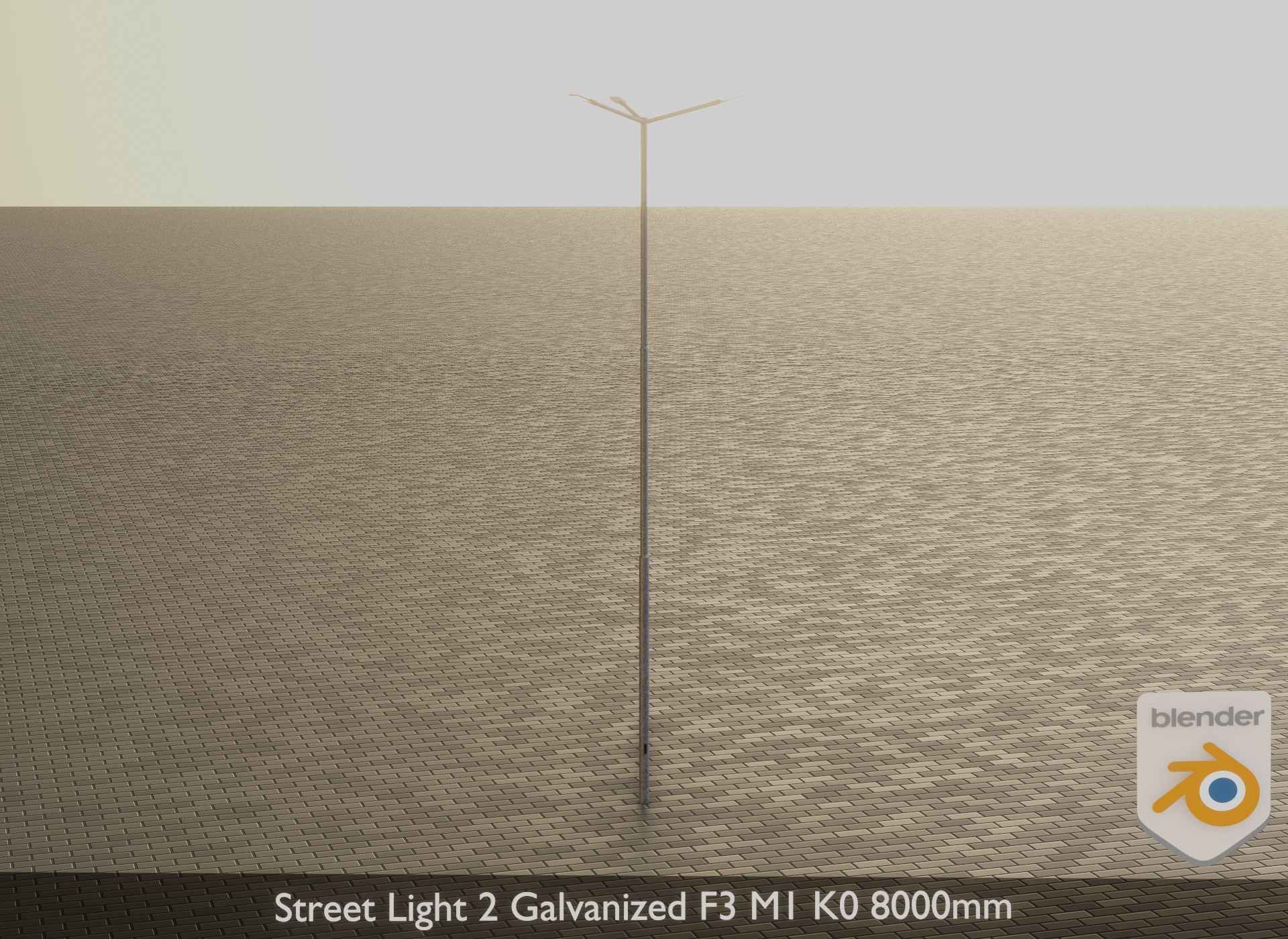 Street Light 2 Galvanized F3 M1 K0 8000mm Low-poly 3D model_19
