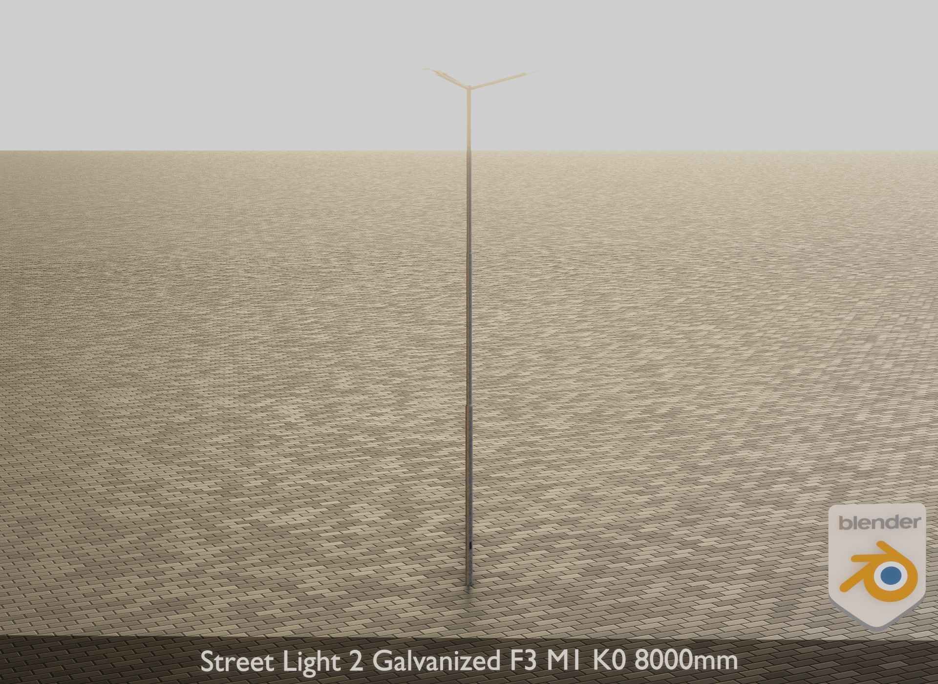 Street Light 2 Galvanized F3 M1 K0 8000mm Low-poly 3D model_18