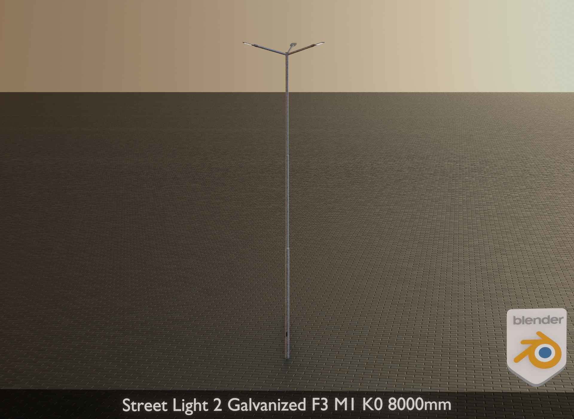 Street Light 2 Galvanized F3 M1 K0 8000mm Low-poly 3D model_22
