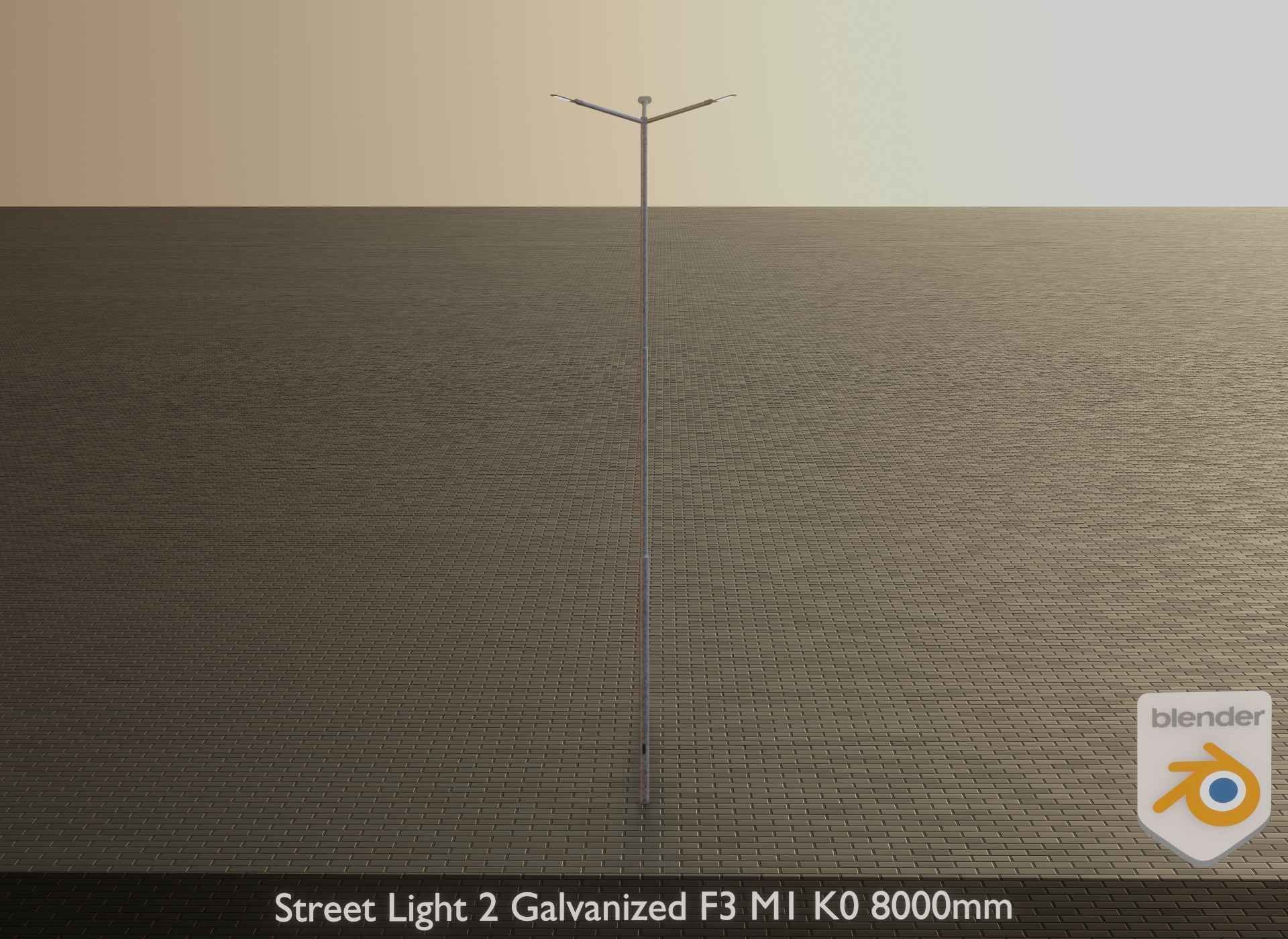 Street Light 2 Galvanized F3 M1 K0 8000mm Low-poly 3D model_21