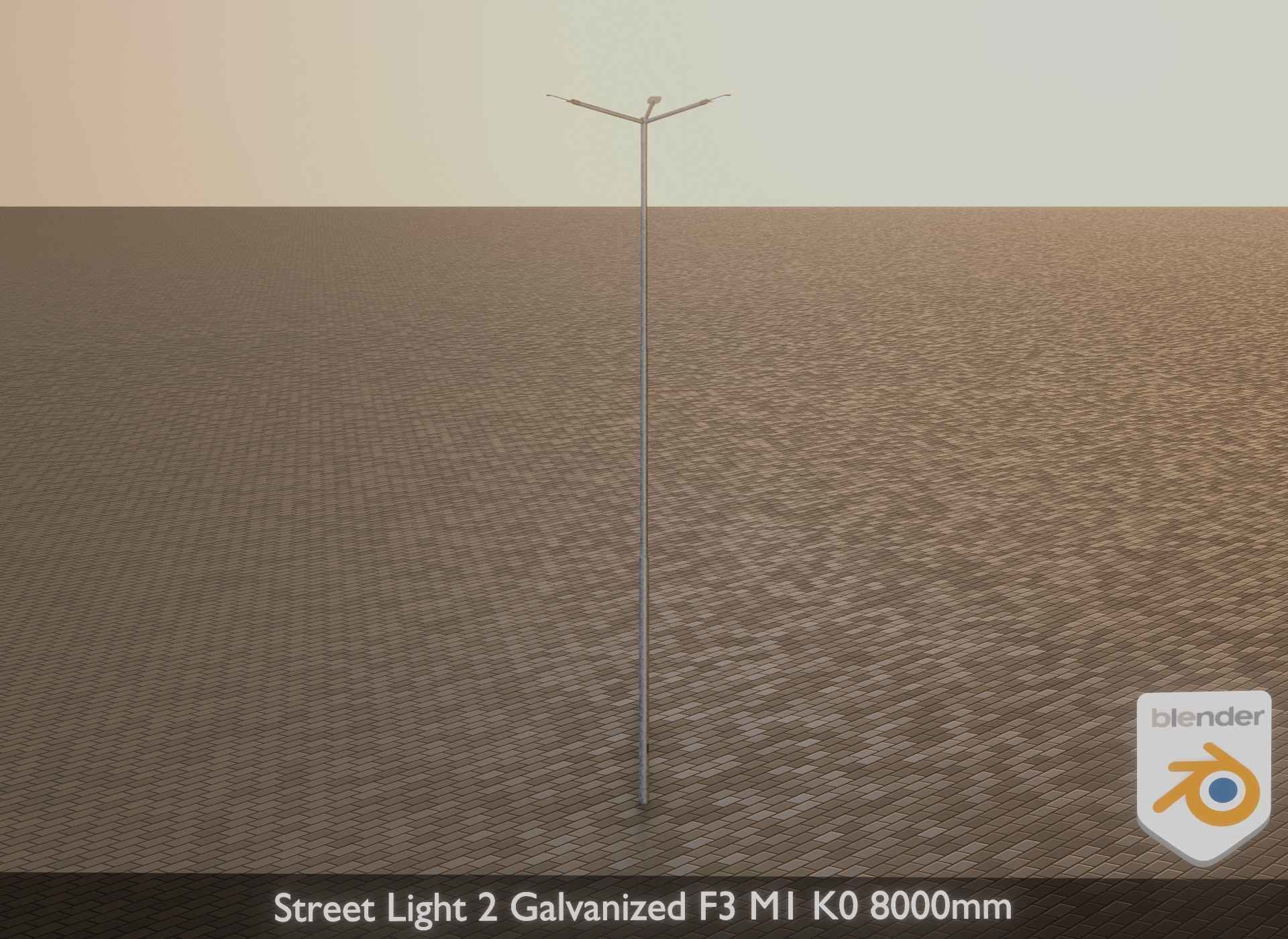 Street Light 2 Galvanized F3 M1 K0 8000mm Low-poly 3D model_35