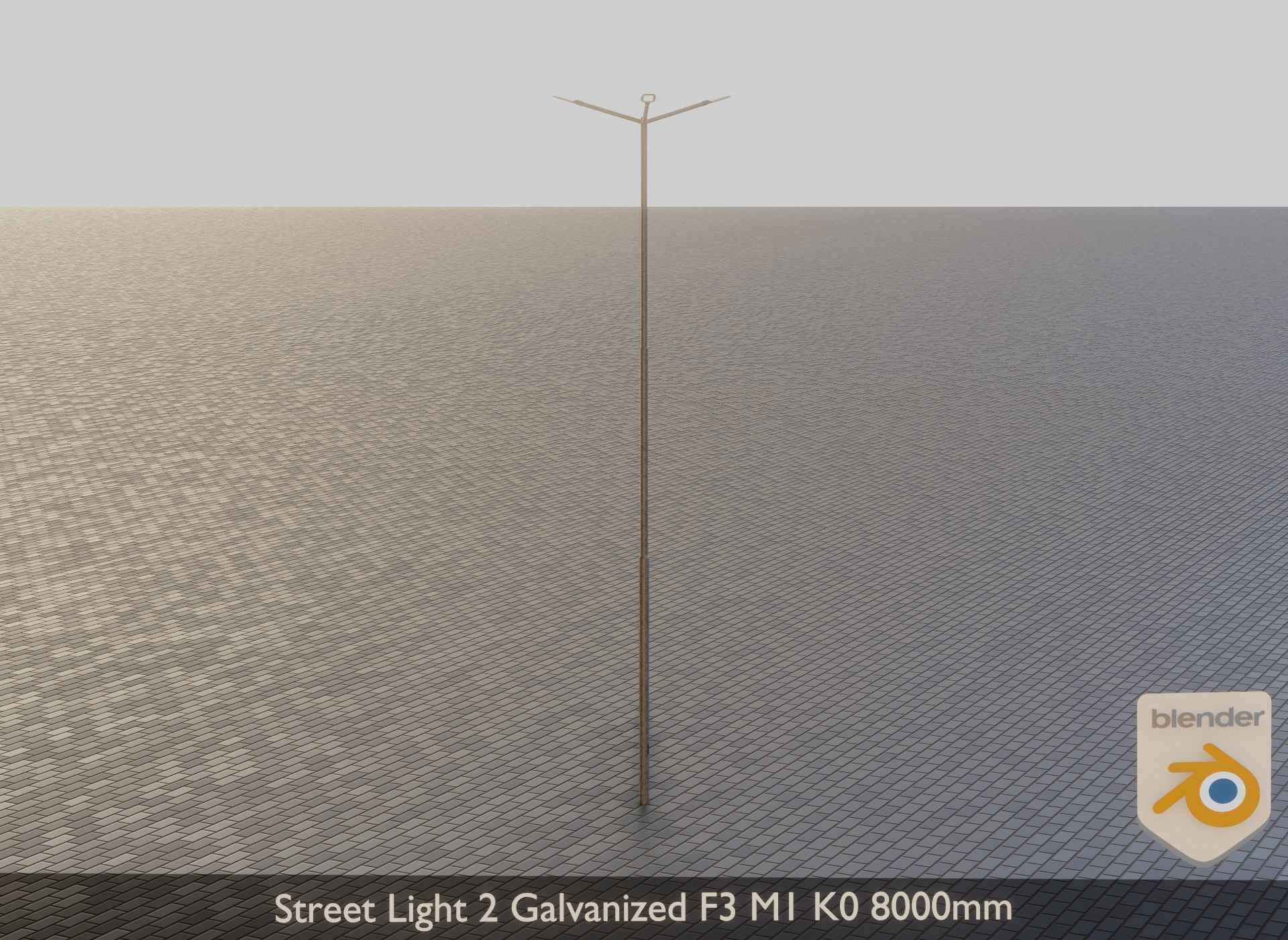 Street Light 2 Galvanized F3 M1 K0 8000mm Low-poly 3D model_15