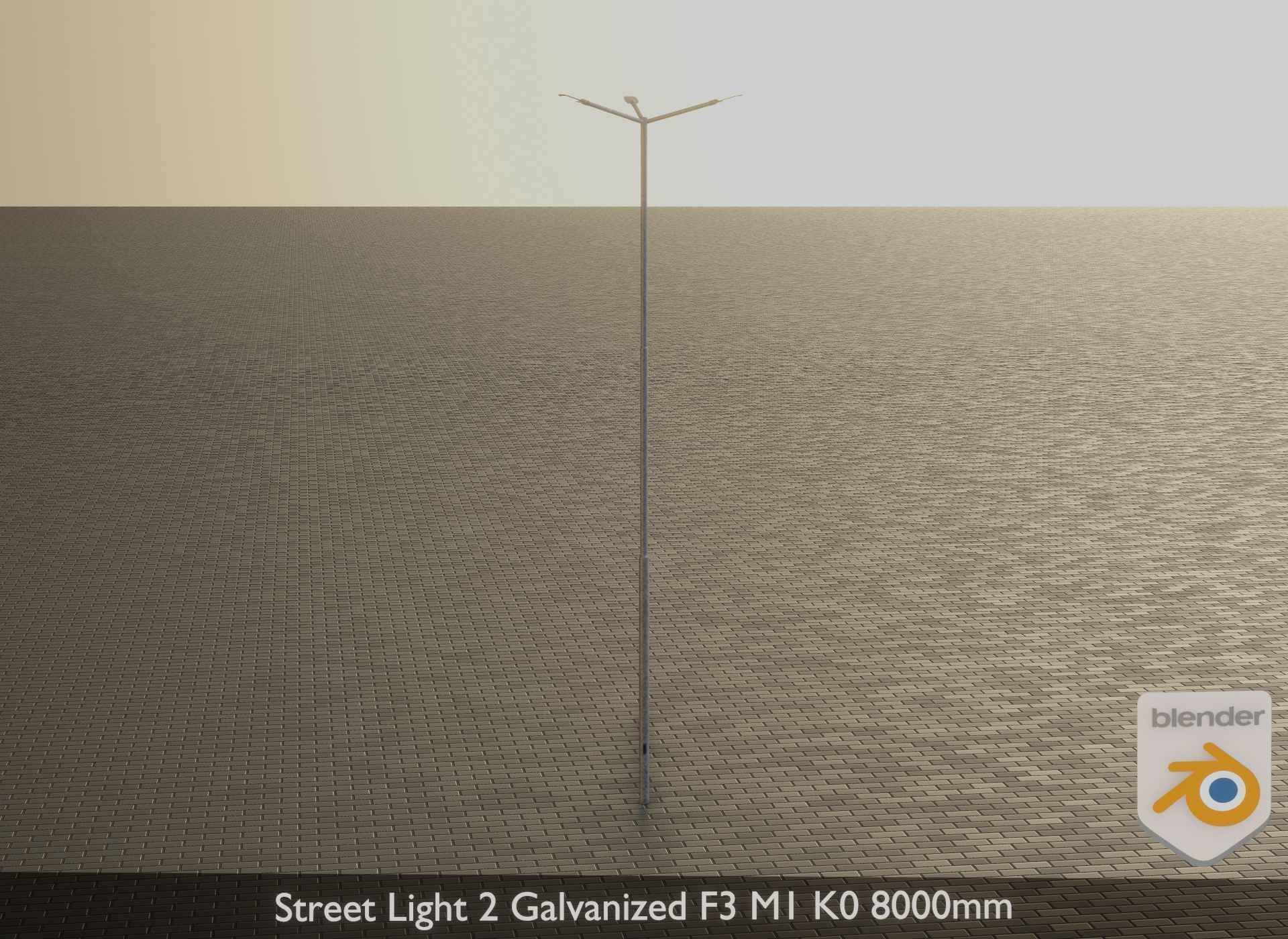 Street Light 2 Galvanized F3 M1 K0 8000mm Low-poly 3D model_20