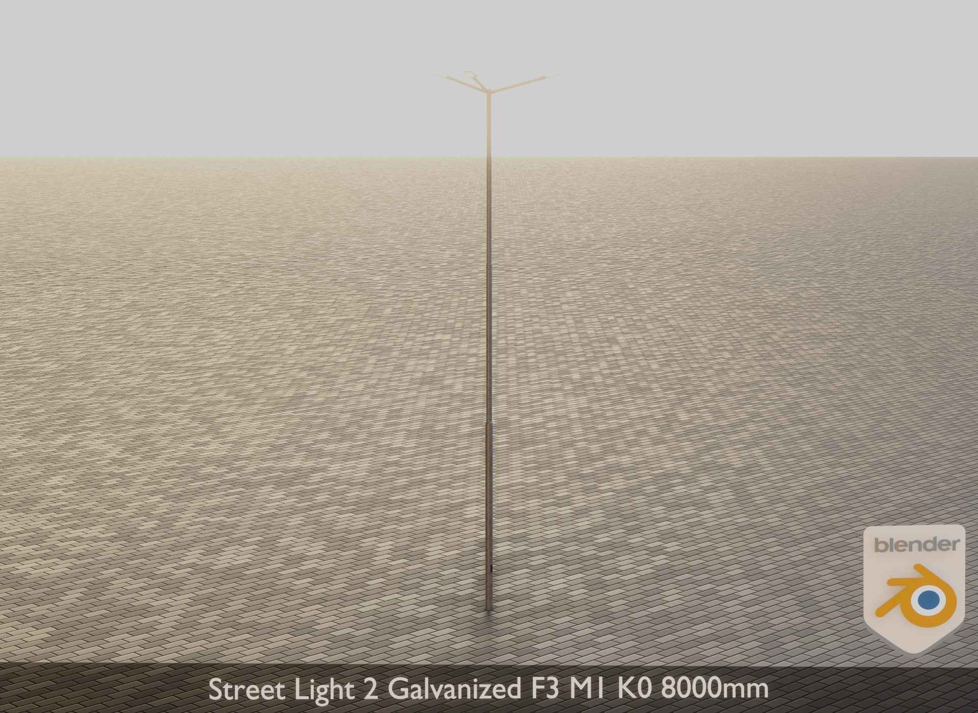 Street Light 2 Galvanized F3 M1 K0 8000mm Low-poly 3D model_2