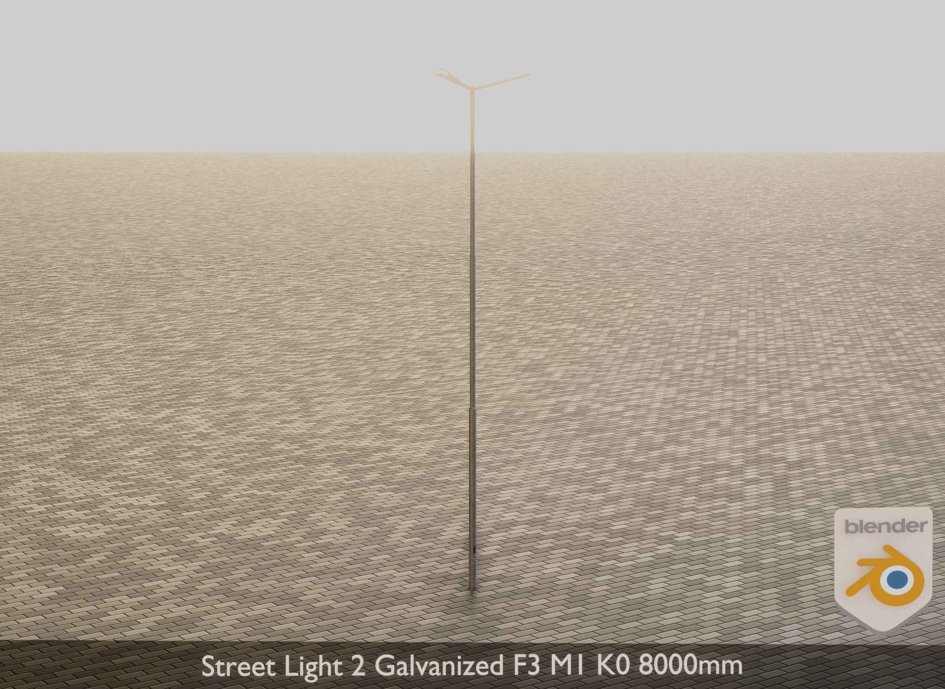 Street Light 2 Galvanized F3 M1 K0 8000mm Low-poly 3D model_17