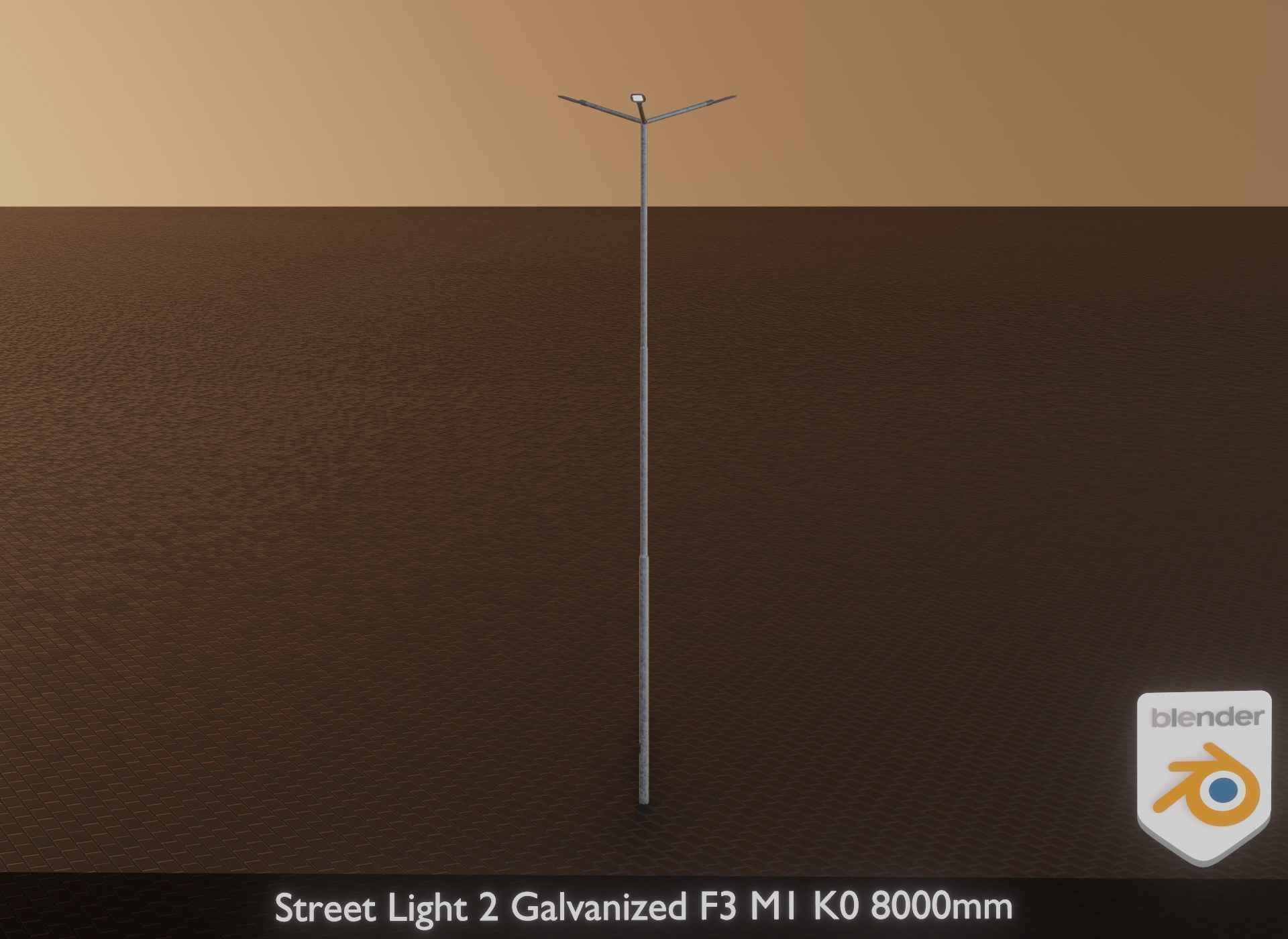 Street Light 2 Galvanized F3 M1 K0 8000mm Low-poly 3D model_28