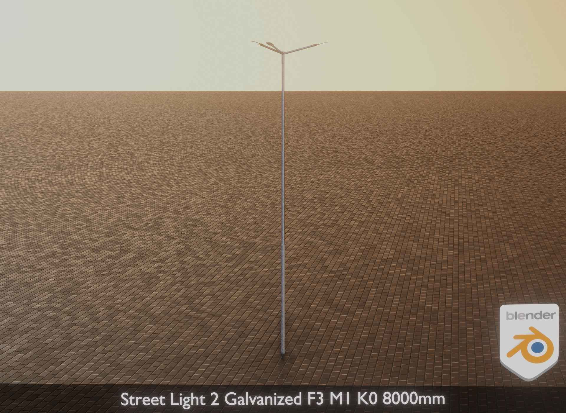 Street Light 2 Galvanized F3 M1 K0 8000mm Low-poly 3D model_32