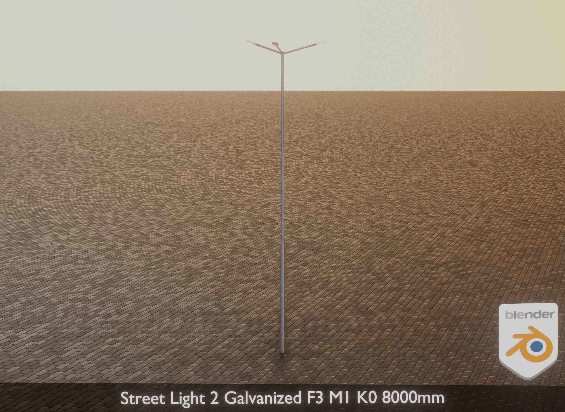 Street Light 2 Galvanized F3 M1 K0 8000mm Low-poly 3D model_33
