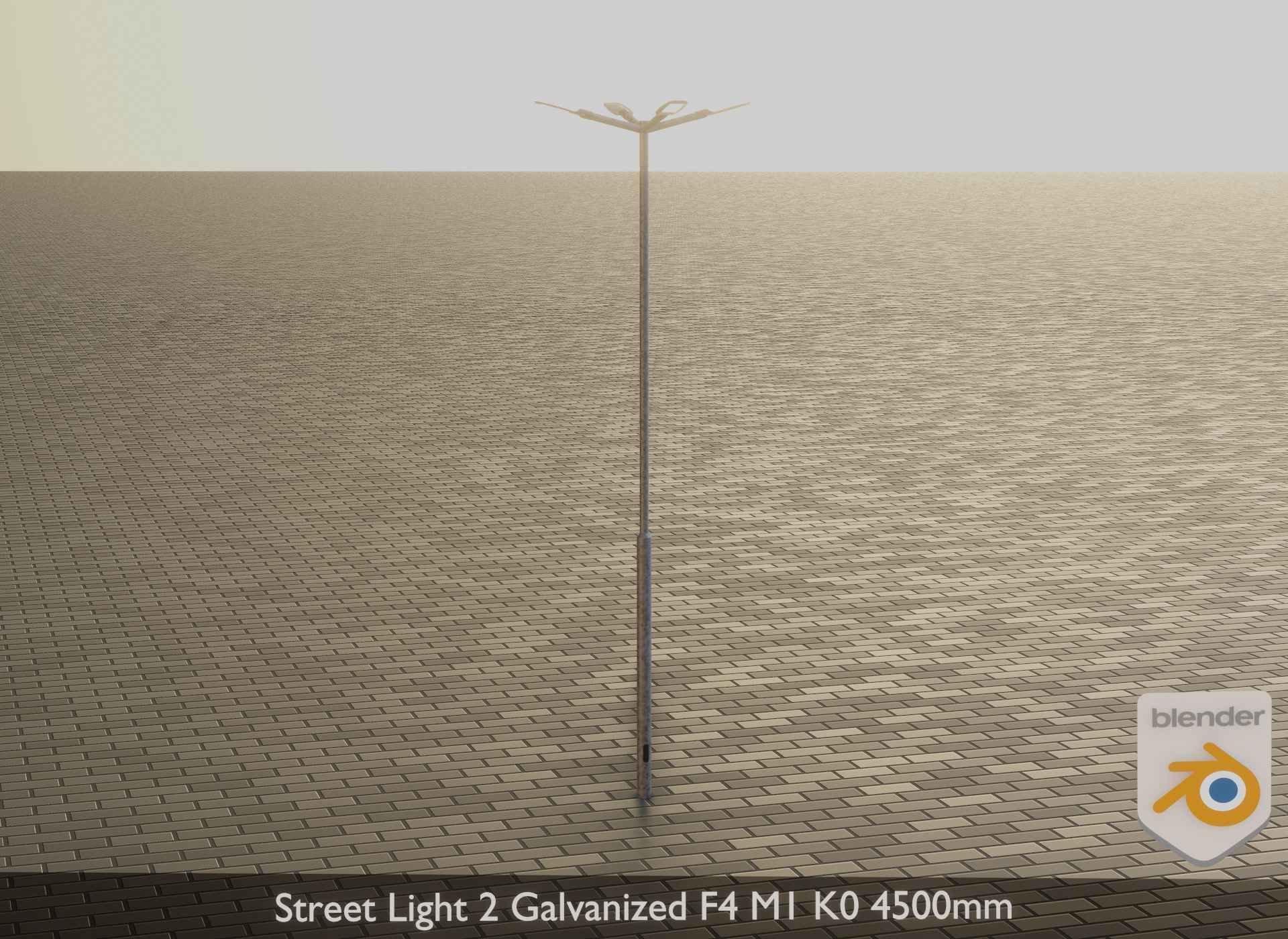 Street Light 2 Galvanized F4 M1 K0 4500mm Low-poly 3D model_20