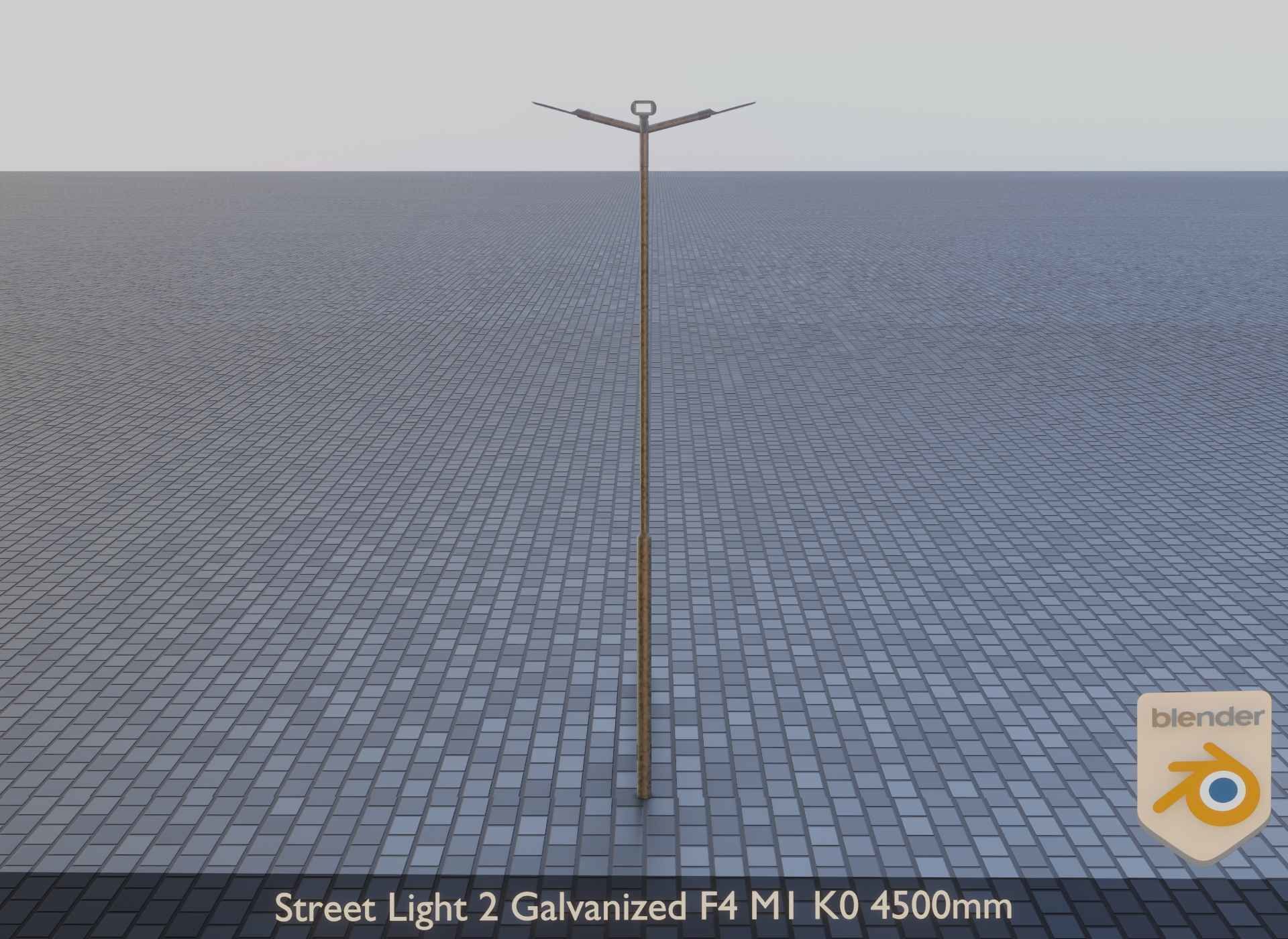 Street Light 2 Galvanized F4 M1 K0 4500mm Low-poly 3D model_12