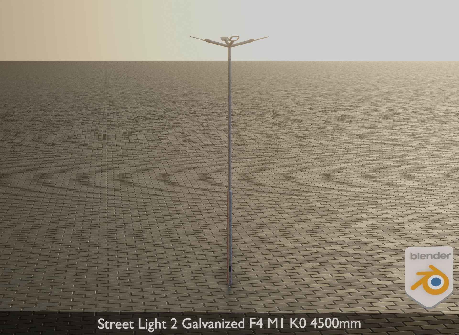 Street Light 2 Galvanized F4 M1 K0 4500mm Low-poly 3D model_21