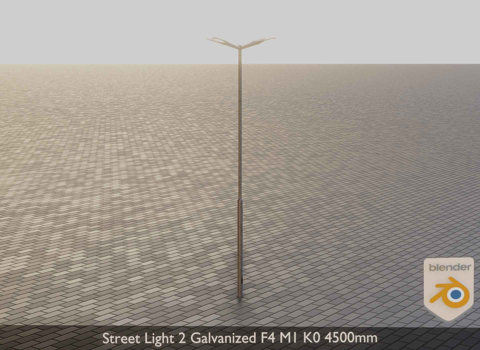 Street Light 2 Galvanized F4 M1 K0 4500mm Low-poly 3D model_16