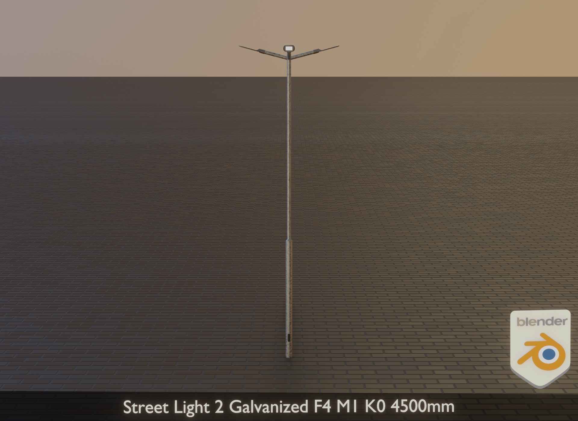 Street Light 2 Galvanized F4 M1 K0 4500mm Low-poly 3D model_3
