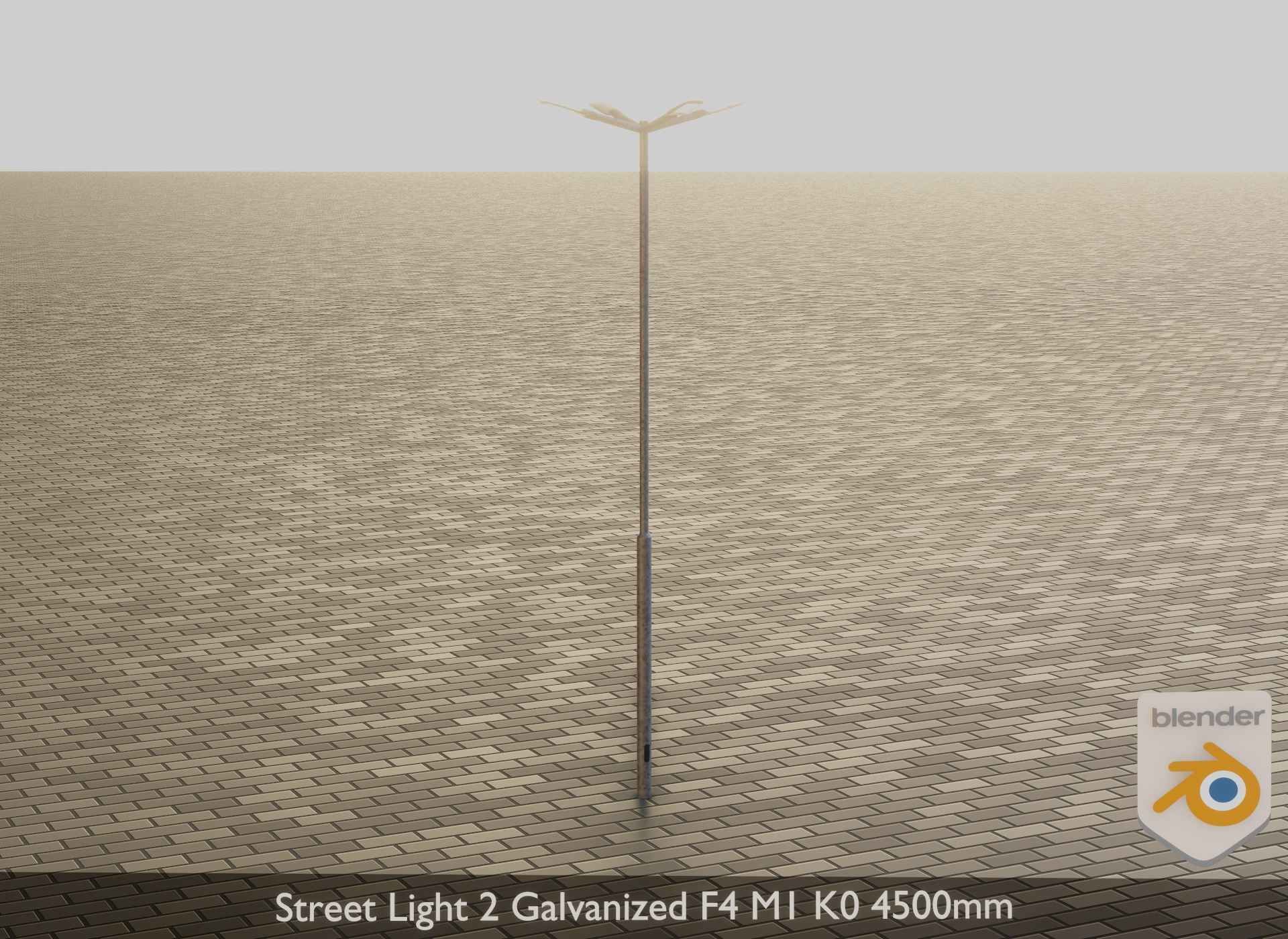Street Light 2 Galvanized F4 M1 K0 4500mm Low-poly 3D model_19