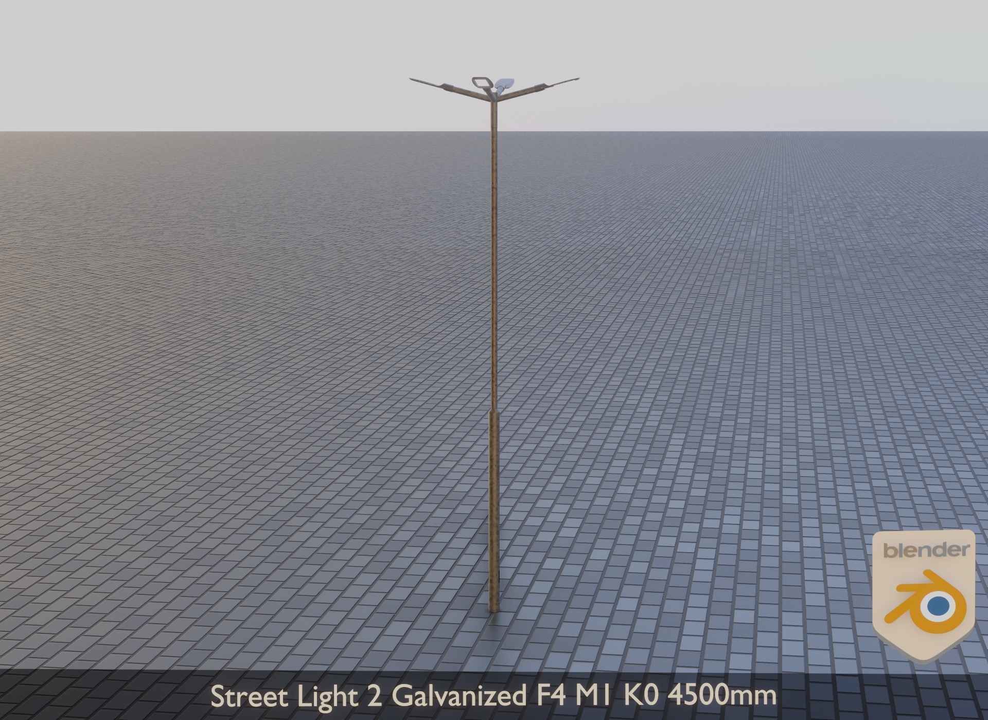 Street Light 2 Galvanized F4 M1 K0 4500mm Low-poly 3D model_13