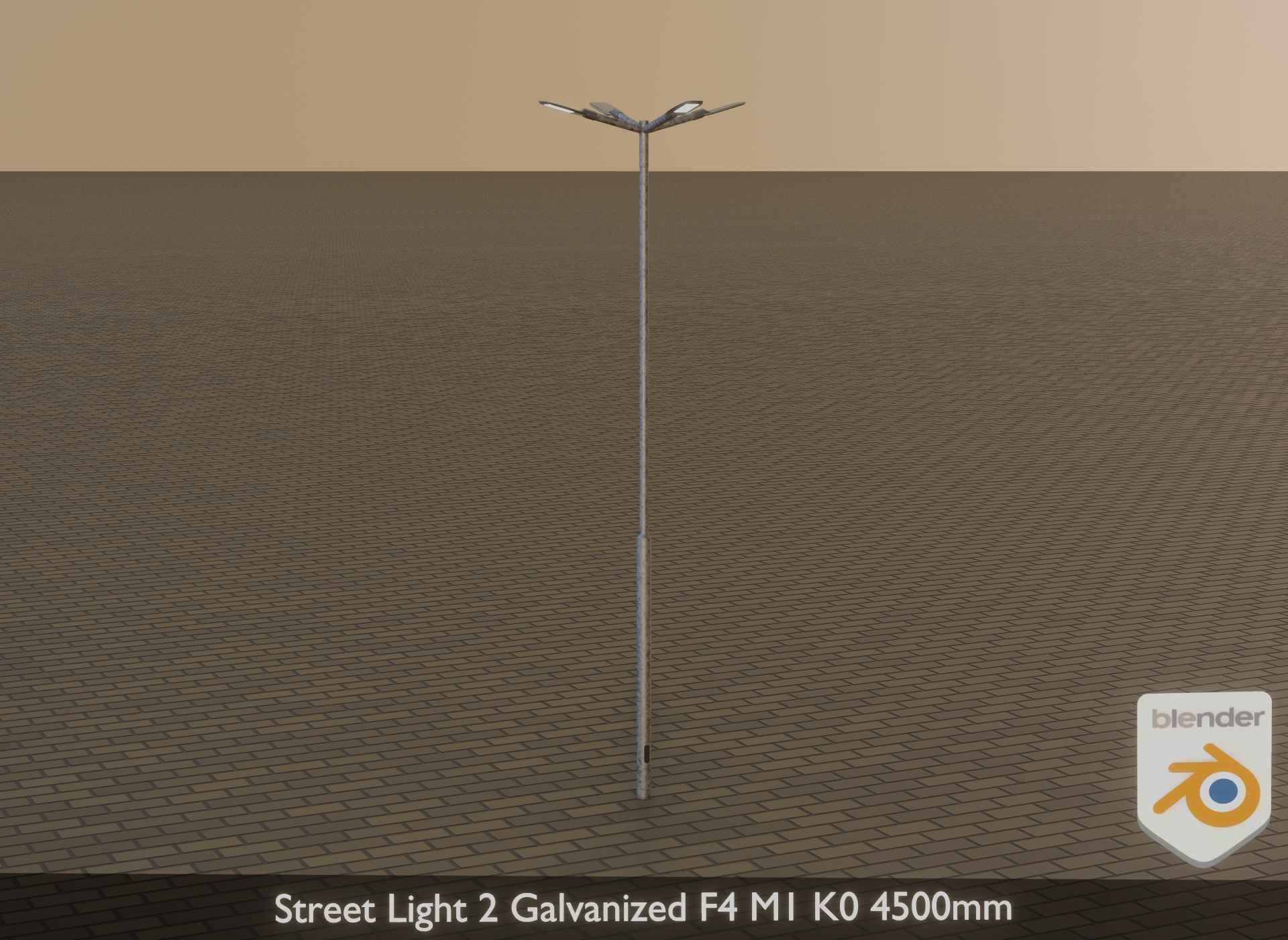 Street Light 2 Galvanized F4 M1 K0 4500mm Low-poly 3D model_38