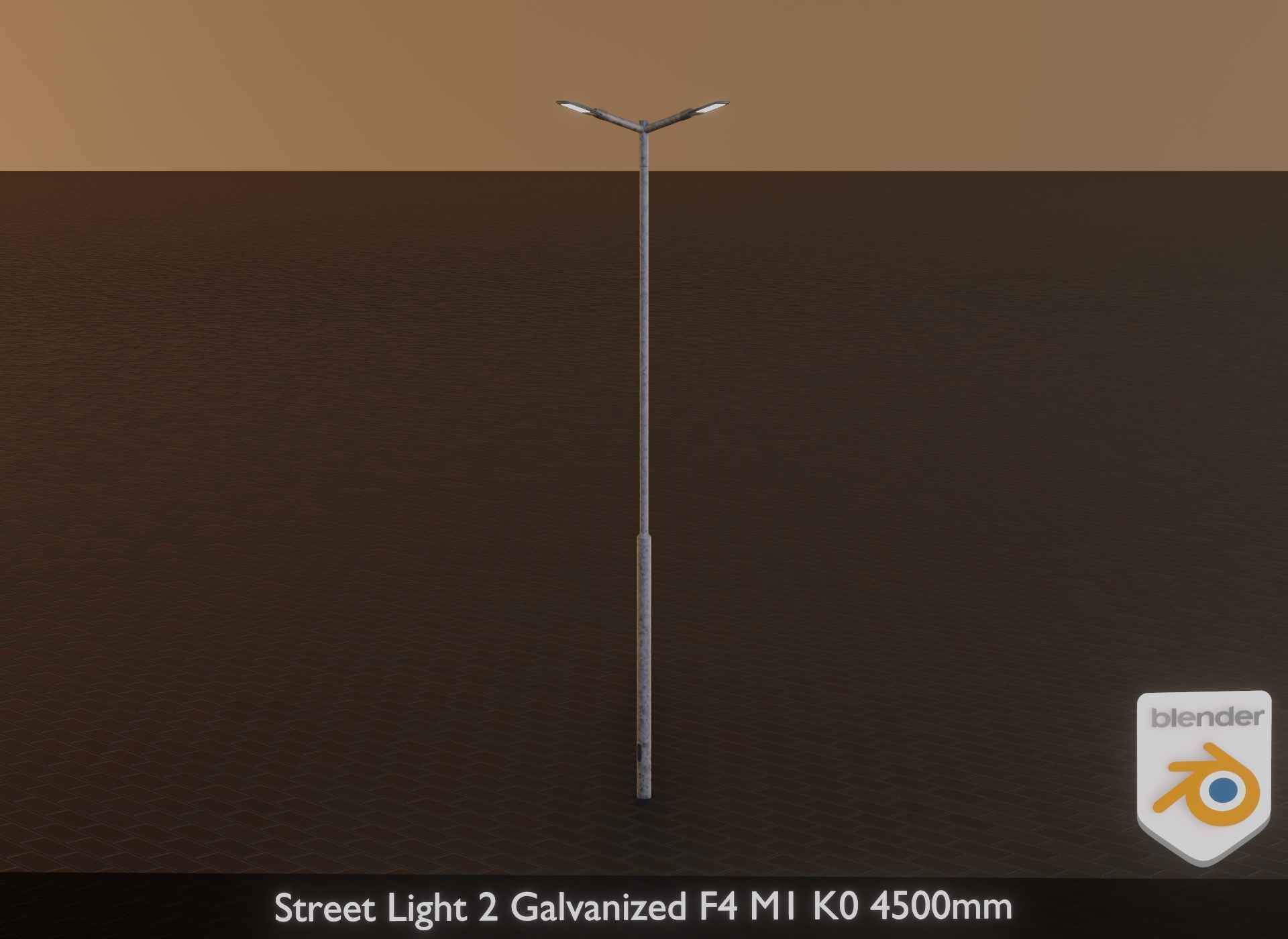 Street Light 2 Galvanized F4 M1 K0 4500mm Low-poly 3D model_26