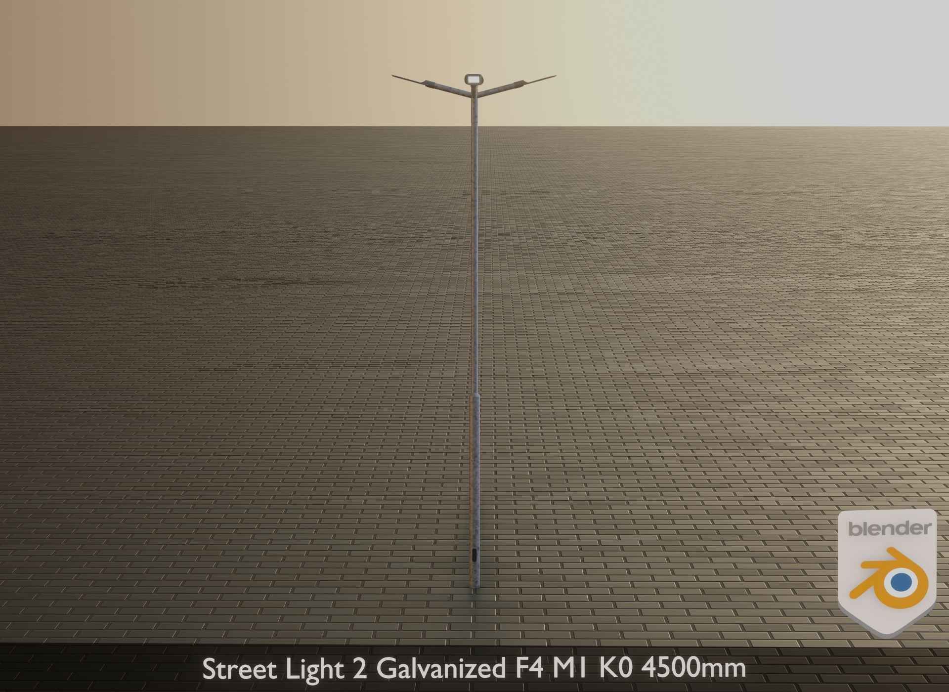 Street Light 2 Galvanized F4 M1 K0 4500mm Low-poly 3D model_2