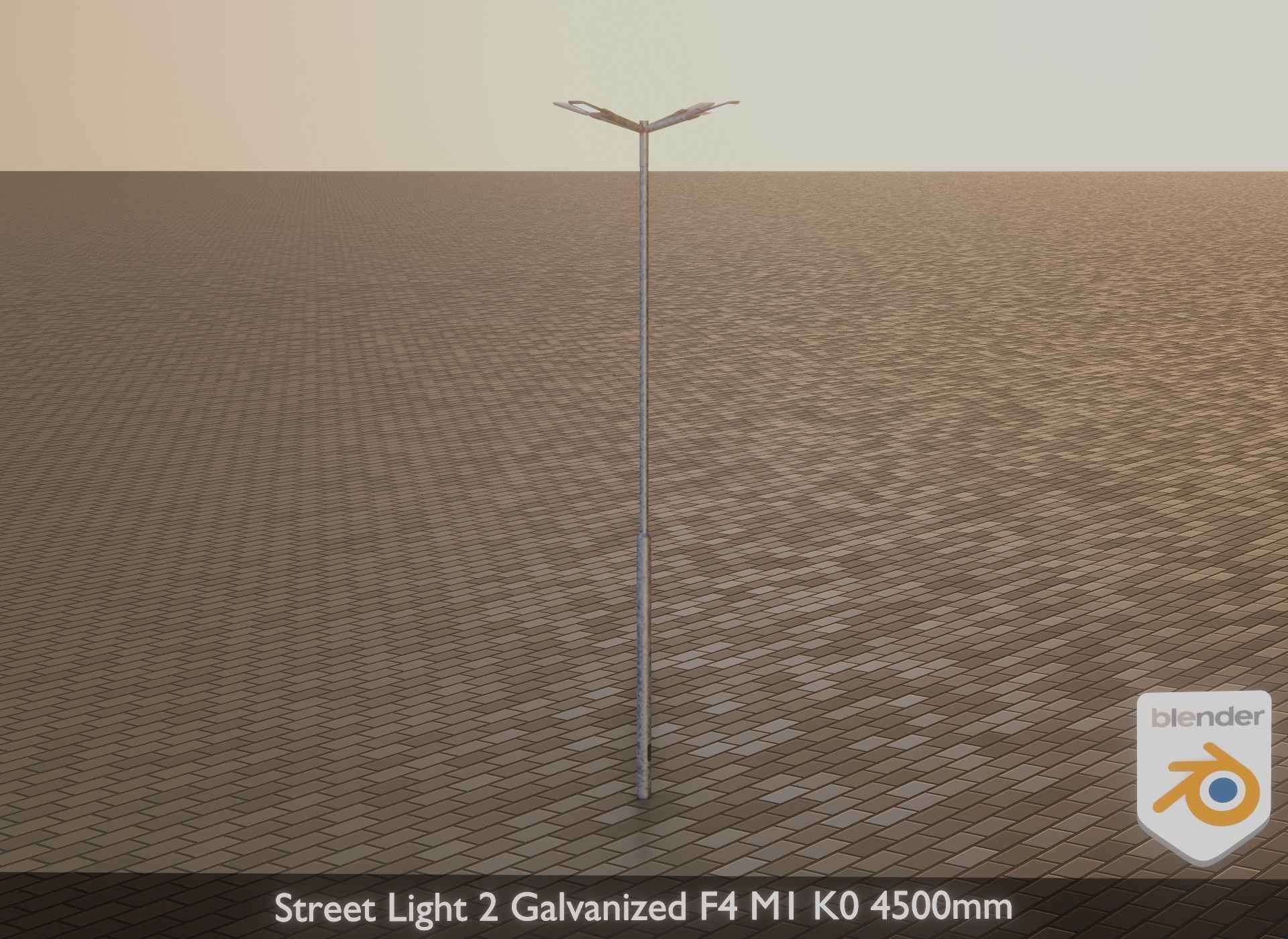 Street Light 2 Galvanized F4 M1 K0 4500mm Low-poly 3D model_35