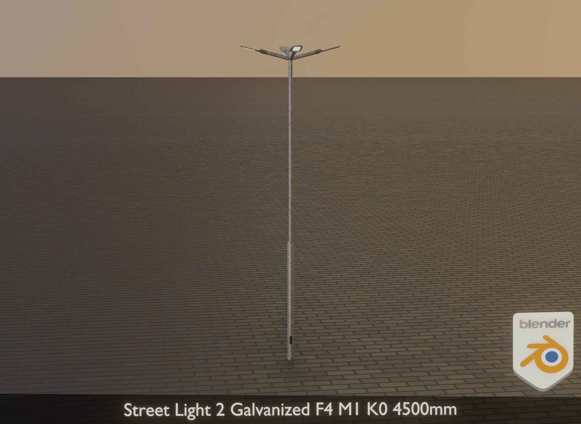 Street Light 2 Galvanized F4 M1 K0 4500mm Low-poly 3D model_40