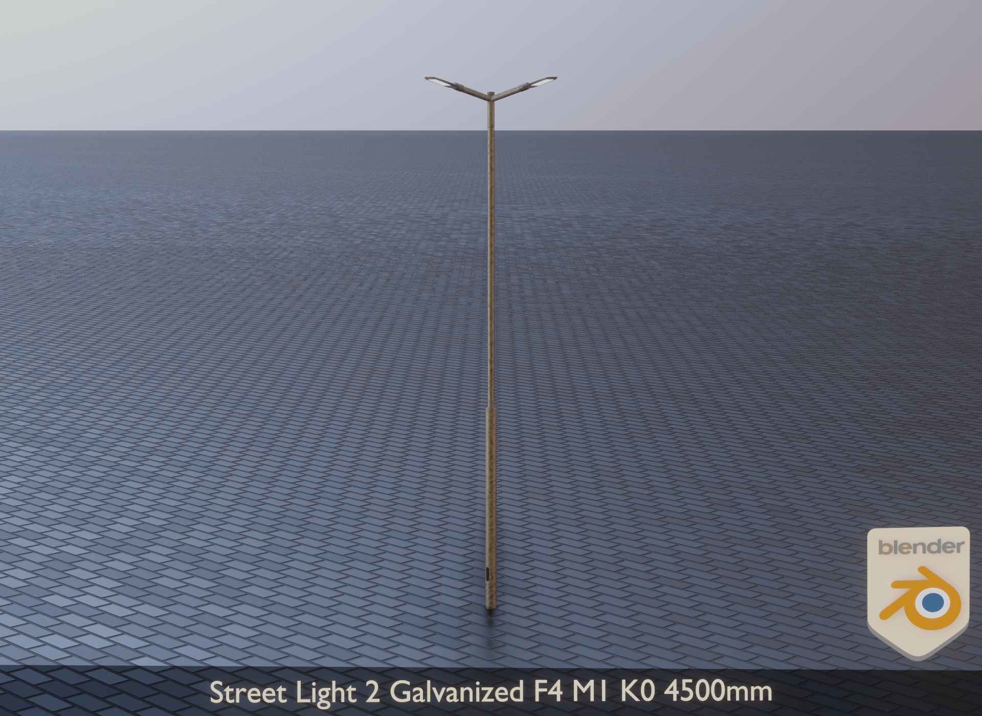 Street Light 2 Galvanized F4 M1 K0 4500mm Low-poly 3D model_8