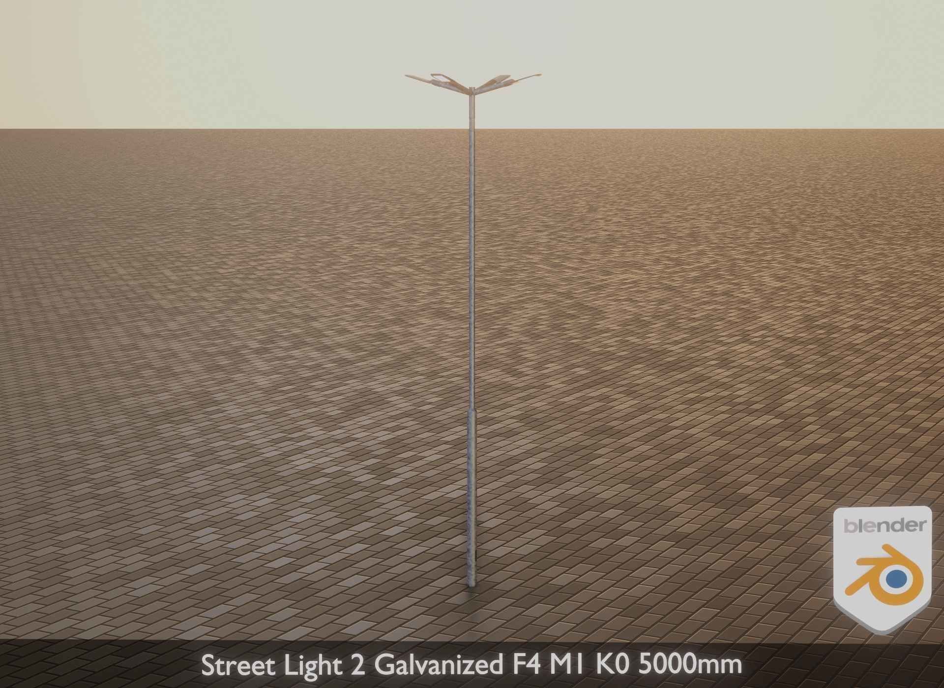 Street Light 2 Galvanized F4 M1 K0 5000mm Low-poly 3D model_34