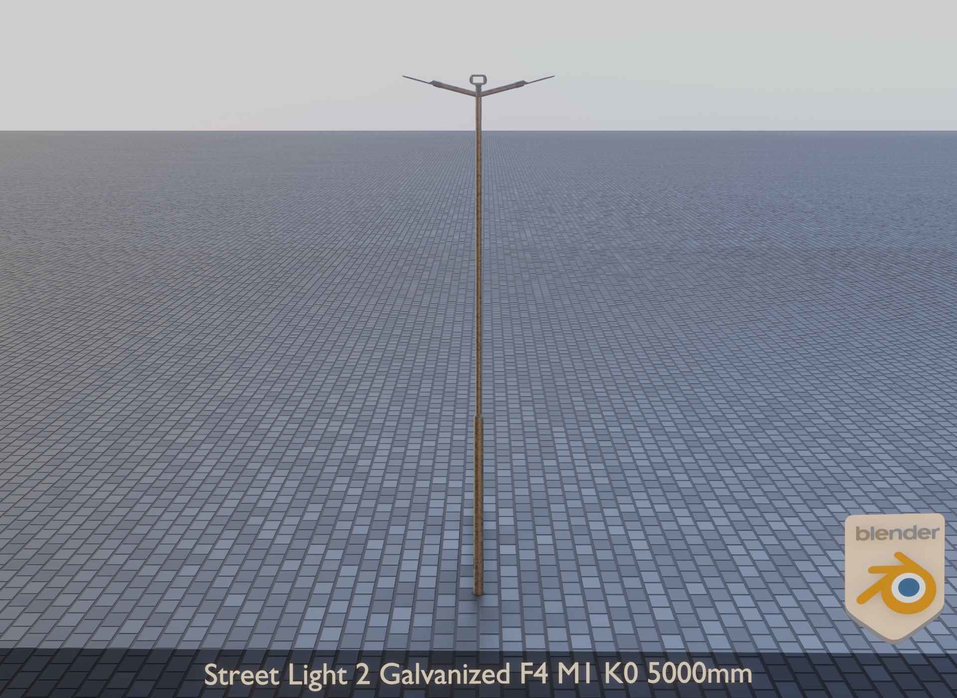 Street Light 2 Galvanized F4 M1 K0 5000mm Low-poly 3D model_12