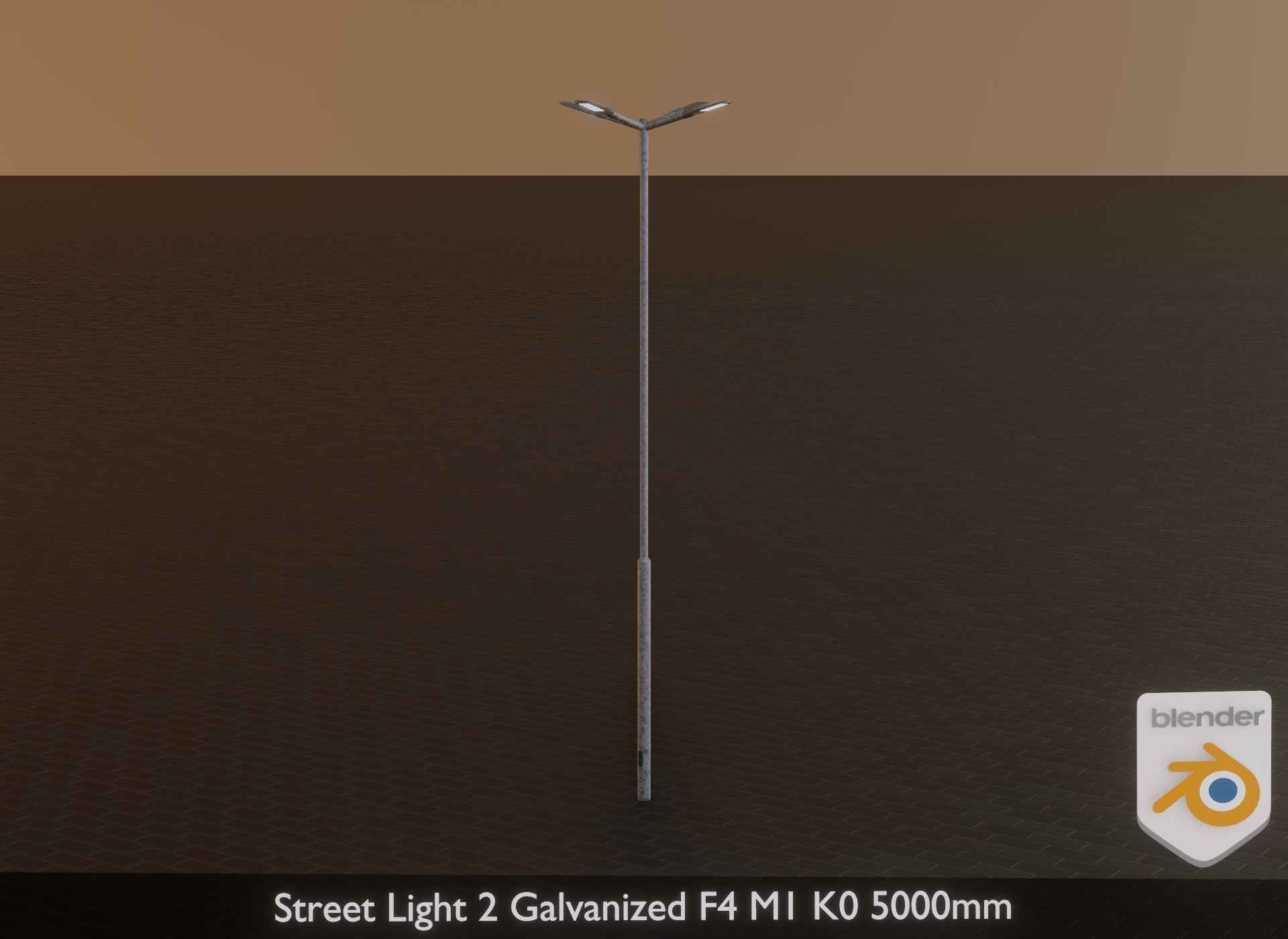 Street Light 2 Galvanized F4 M1 K0 5000mm Low-poly 3D model_25