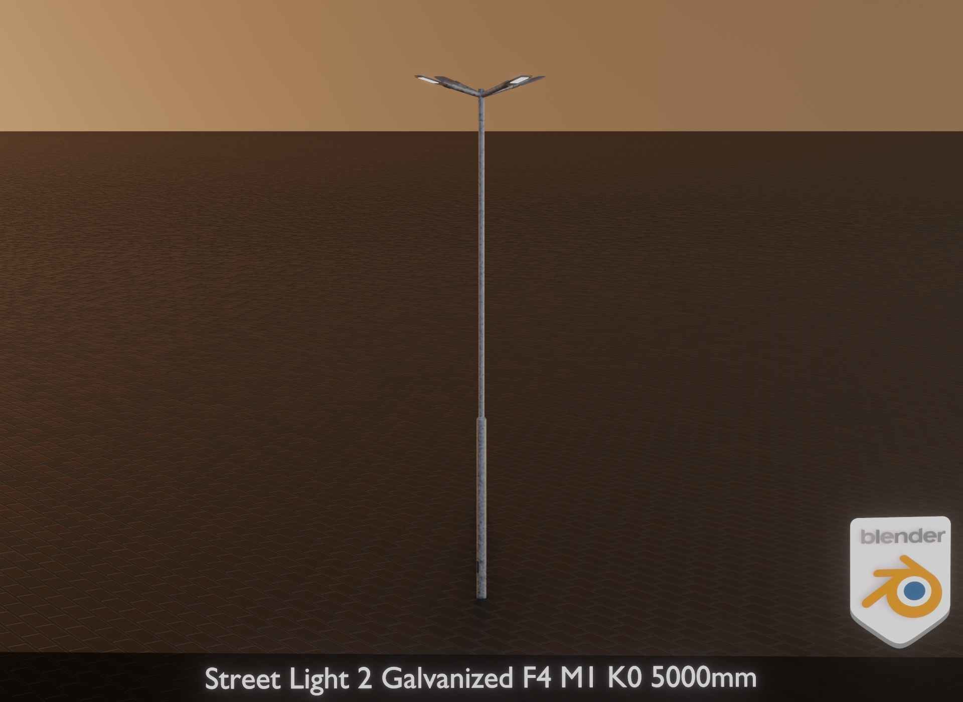 Street Light 2 Galvanized F4 M1 K0 5000mm Low-poly 3D model_27