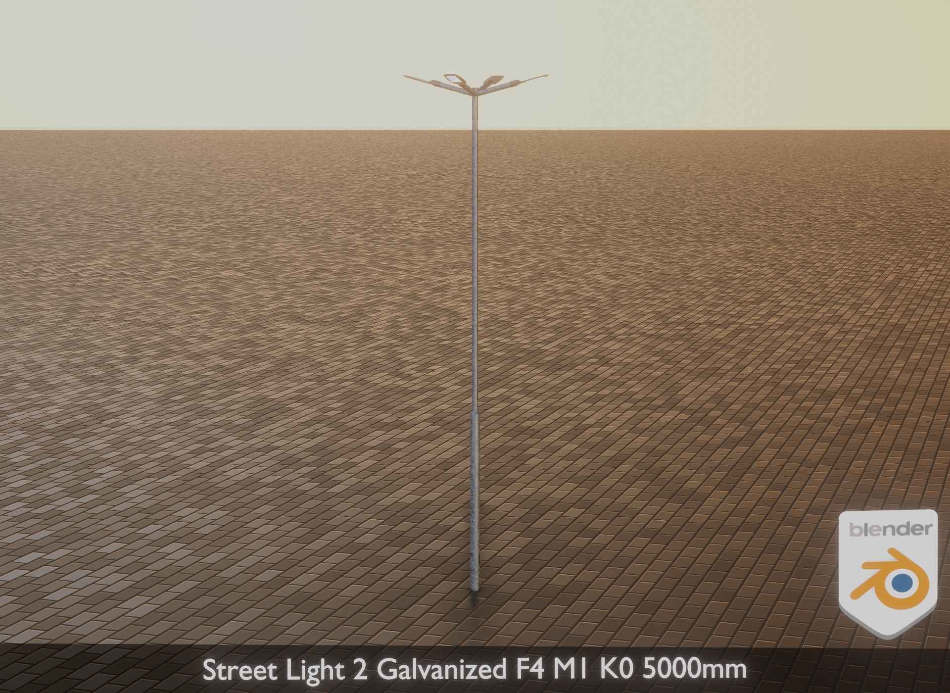 Street Light 2 Galvanized F4 M1 K0 5000mm Low-poly 3D model_33