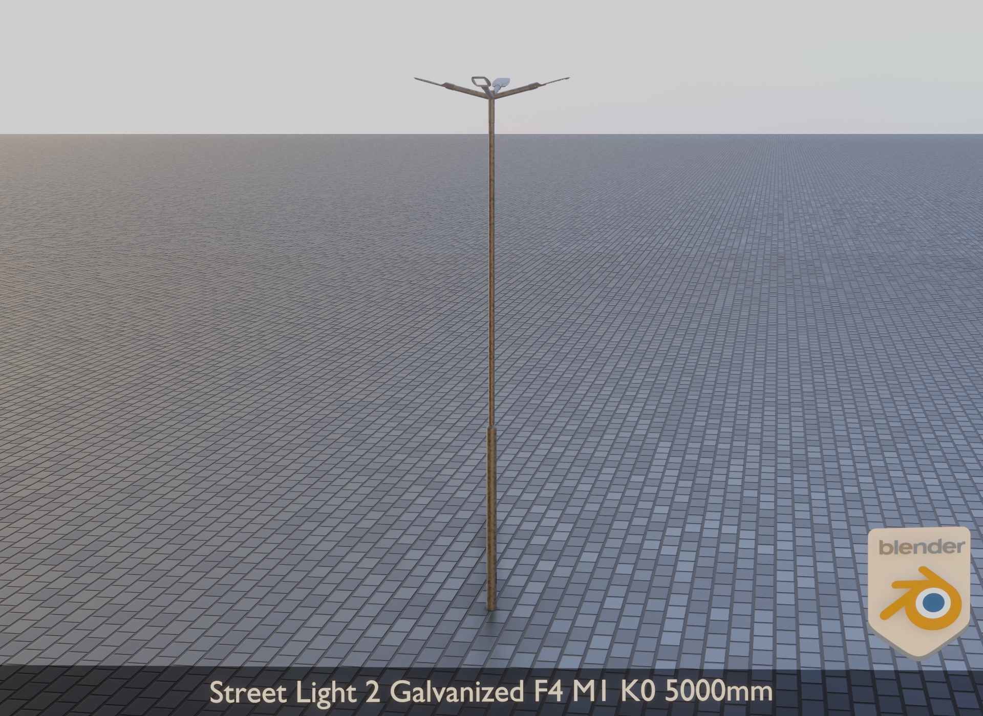 Street Light 2 Galvanized F4 M1 K0 5000mm Low-poly 3D model_13