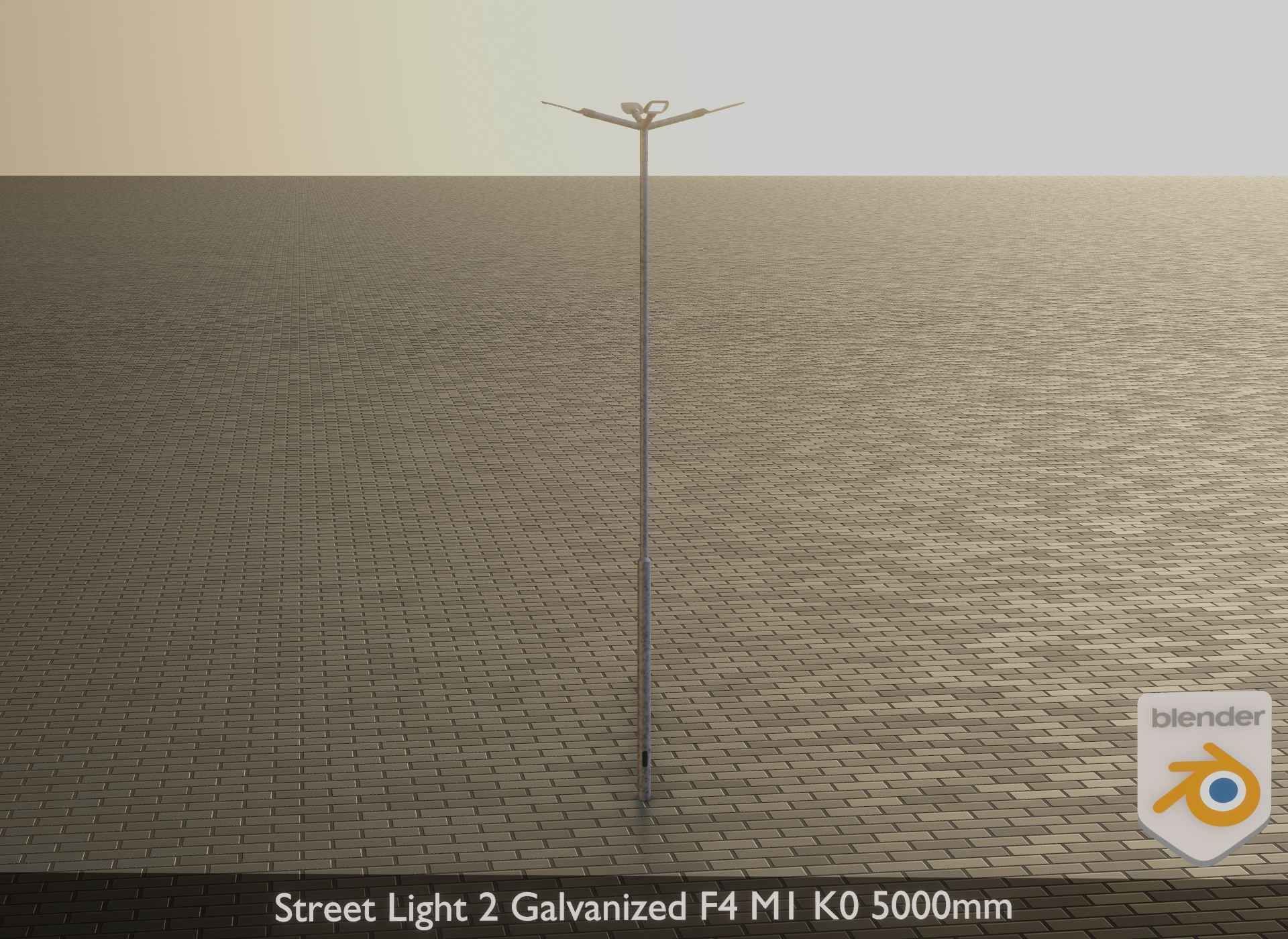 Street Light 2 Galvanized F4 M1 K0 5000mm Low-poly 3D model_20