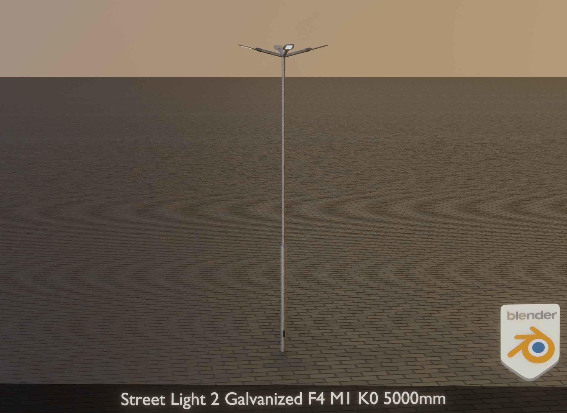 Street Light 2 Galvanized F4 M1 K0 5000mm Low-poly 3D model_40