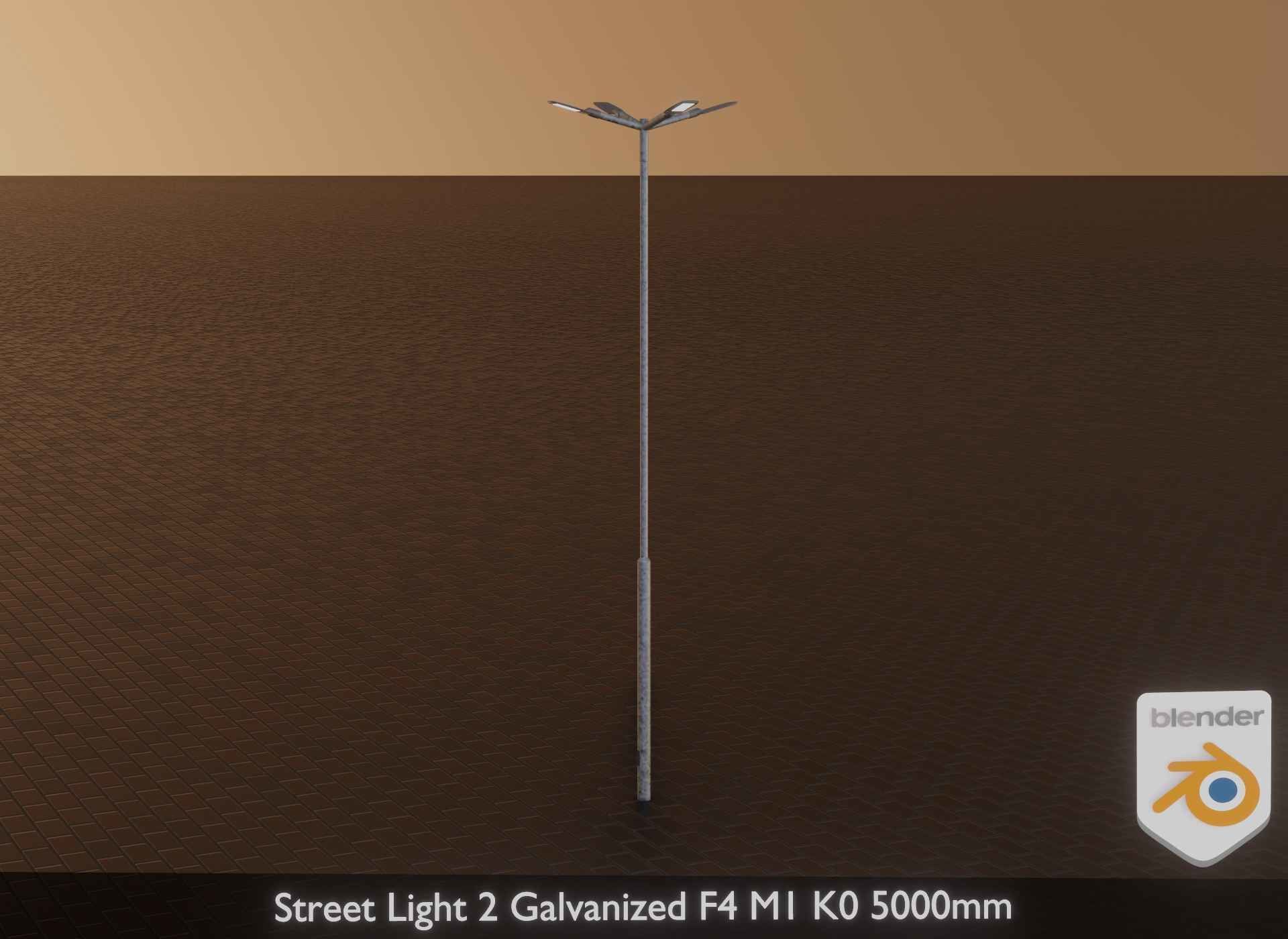 Street Light 2 Galvanized F4 M1 K0 5000mm Low-poly 3D model_28