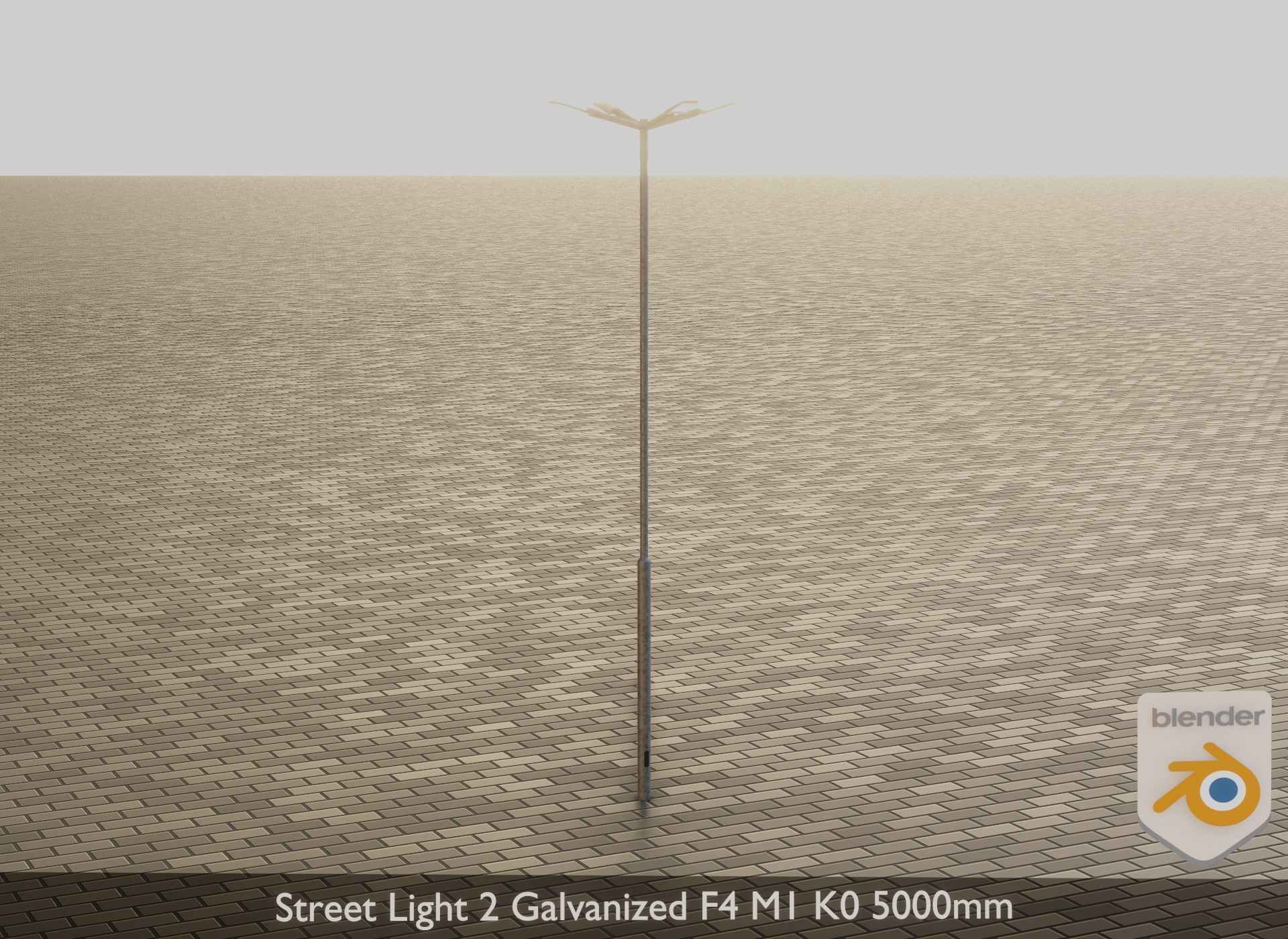 Street Light 2 Galvanized F4 M1 K0 5000mm Low-poly 3D model_18