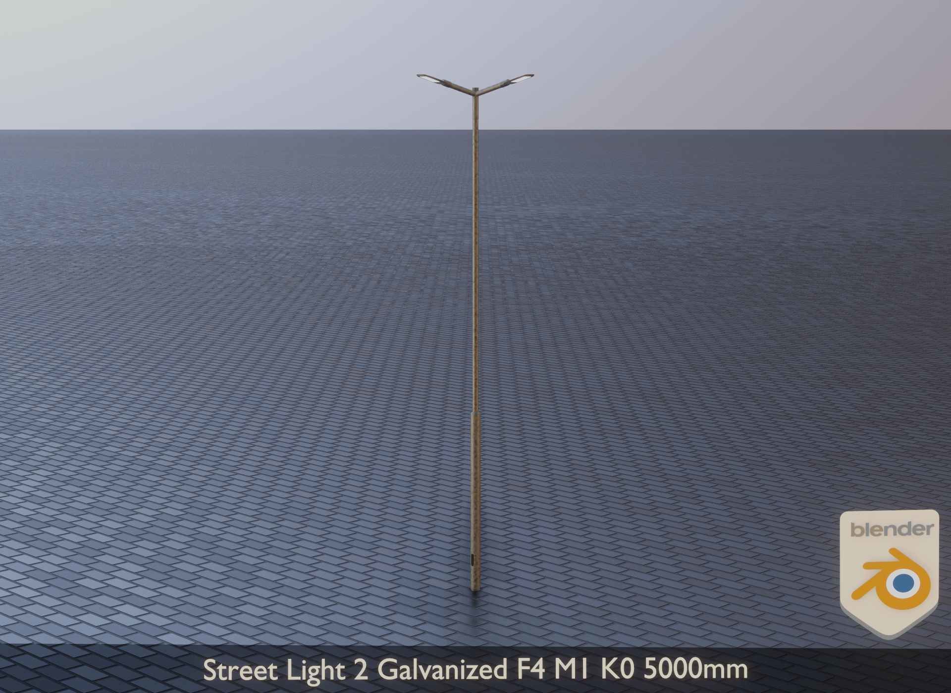 Street Light 2 Galvanized F4 M1 K0 5000mm Low-poly 3D model_8