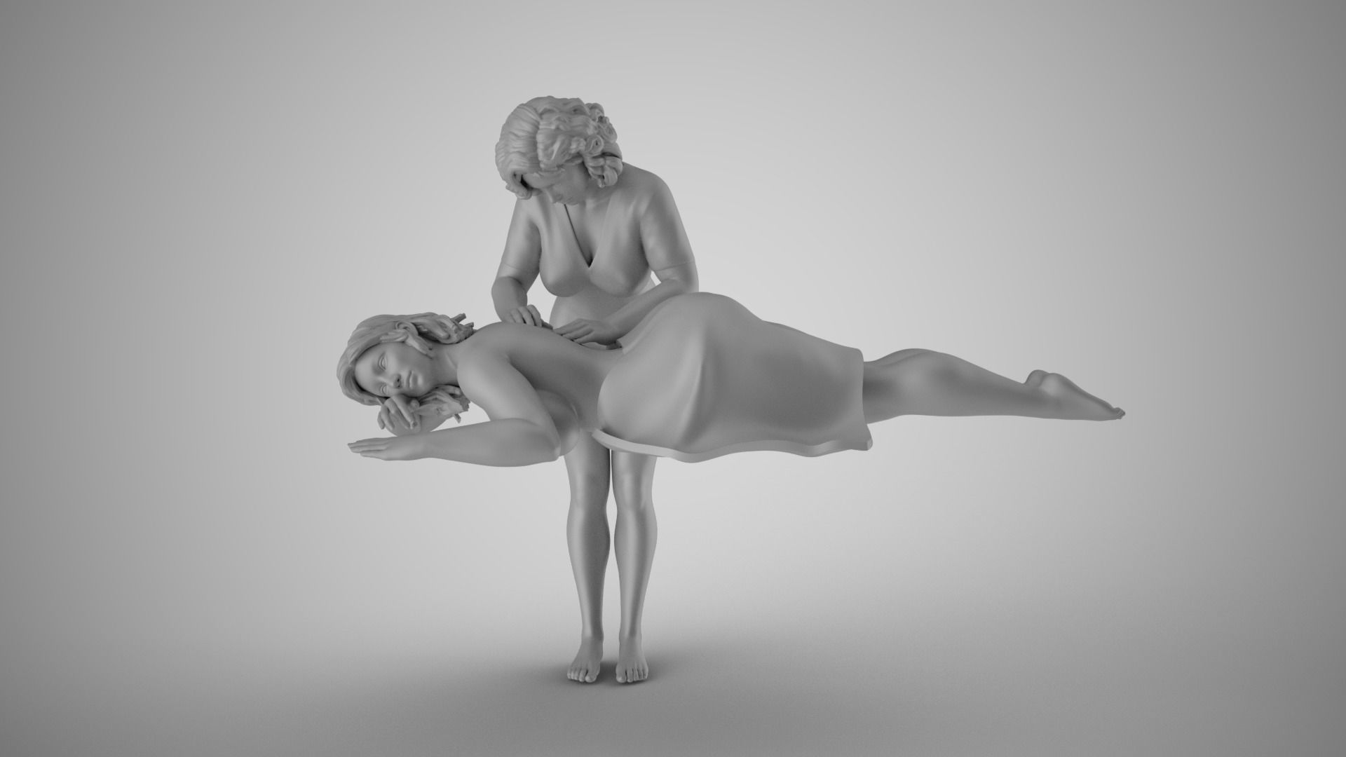 Massage woman being massaged 3D print model_2