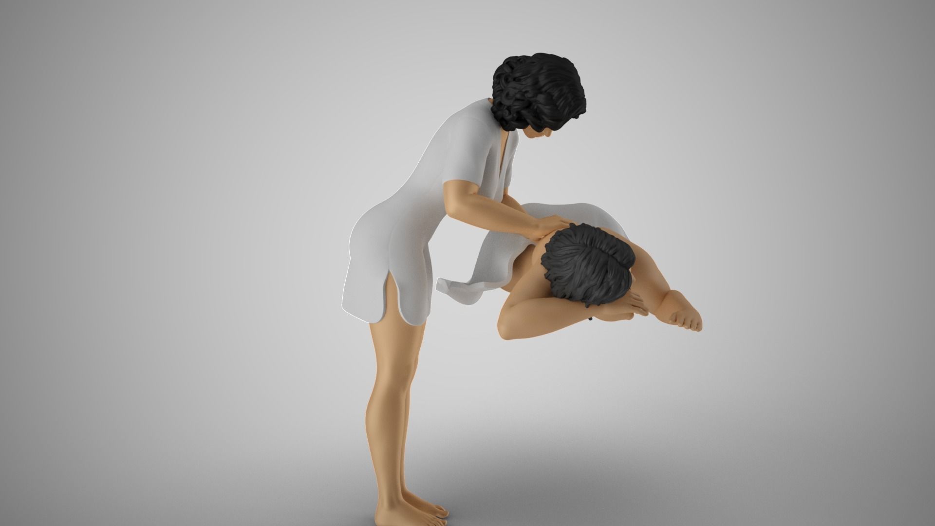 Massage woman being massaged 3D print model_5