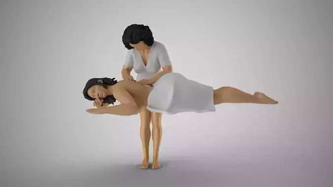 Massage woman being massaged 3D print model