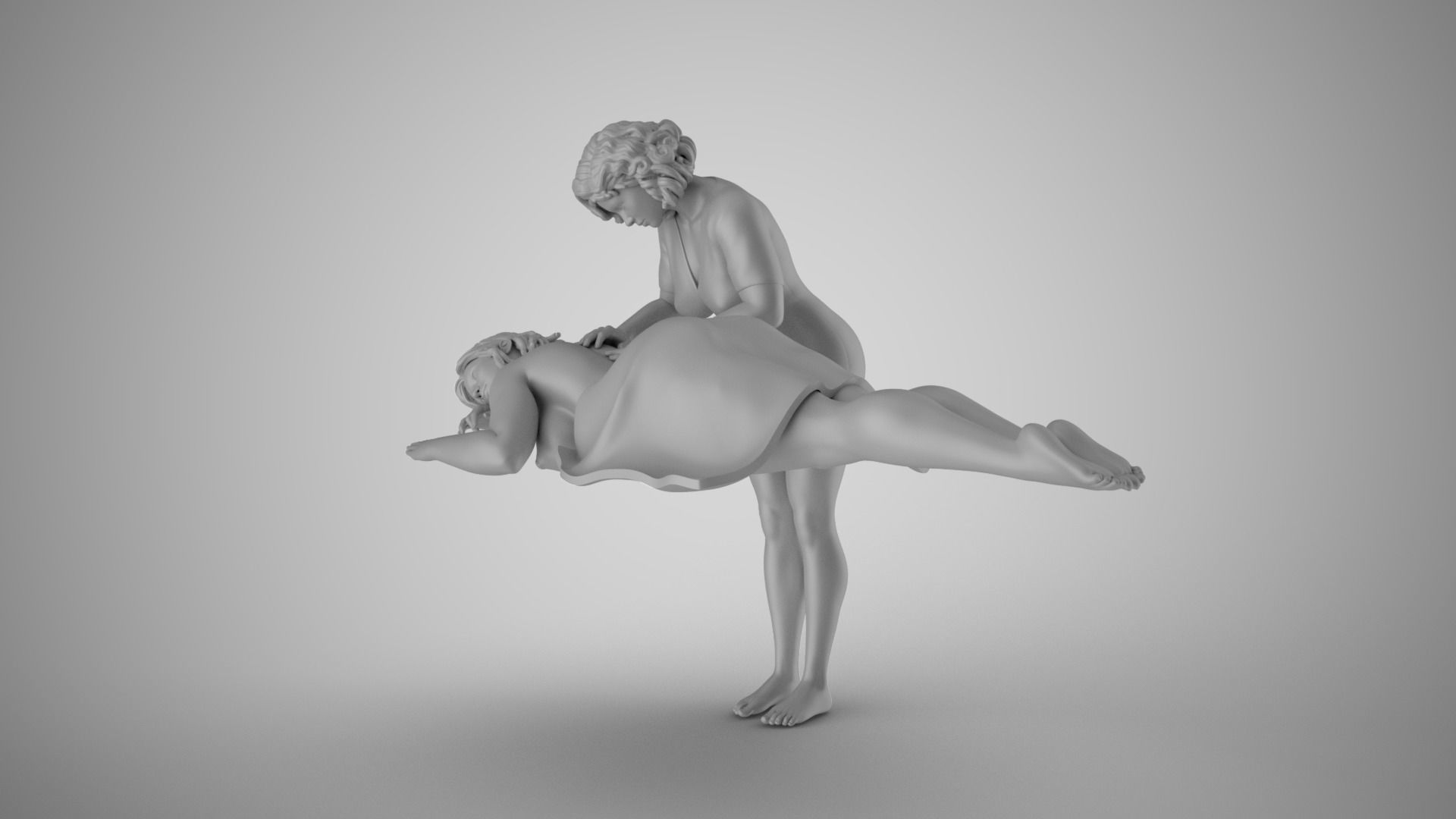 Massage woman being massaged 3D print model_1
