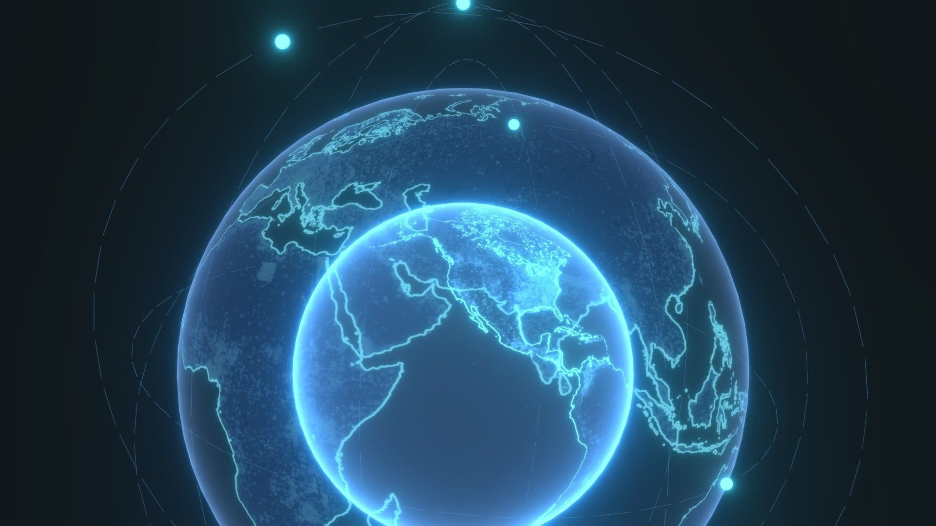 Animated Hologram Planet Earth No 7 Sci-Fi 3D Model Low-poly 3D model_8