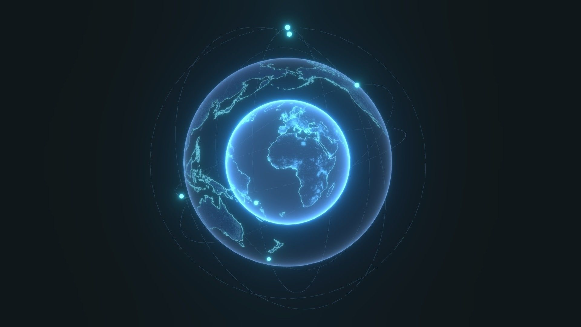 Animated Hologram Planet Earth No 7 Sci-Fi 3D Model Low-poly 3D model_2