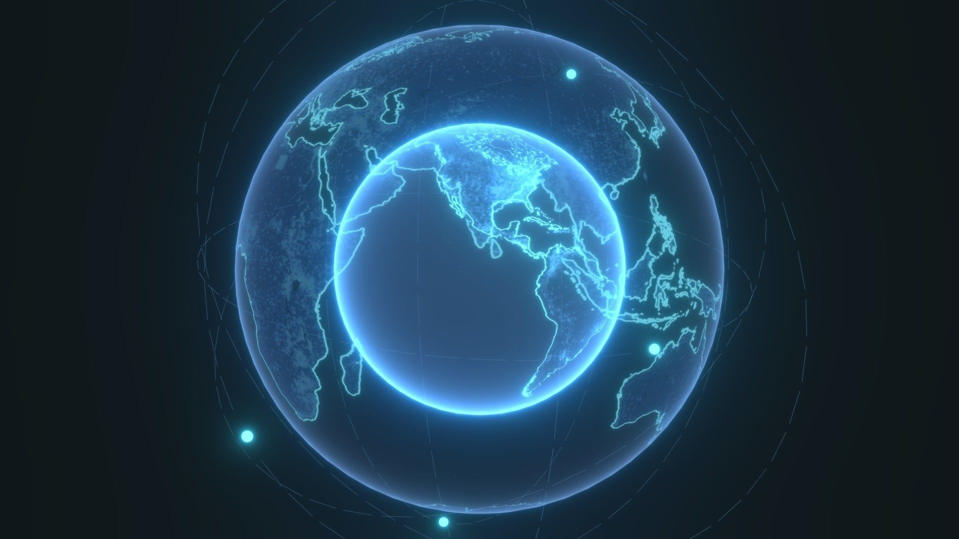 Animated Hologram Planet Earth No 7 Sci-Fi 3D Model Low-poly 3D model_17