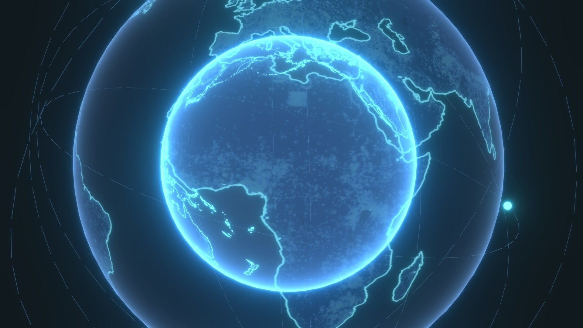 Animated Hologram Planet Earth No 7 Sci-Fi 3D Model Low-poly 3D model_16