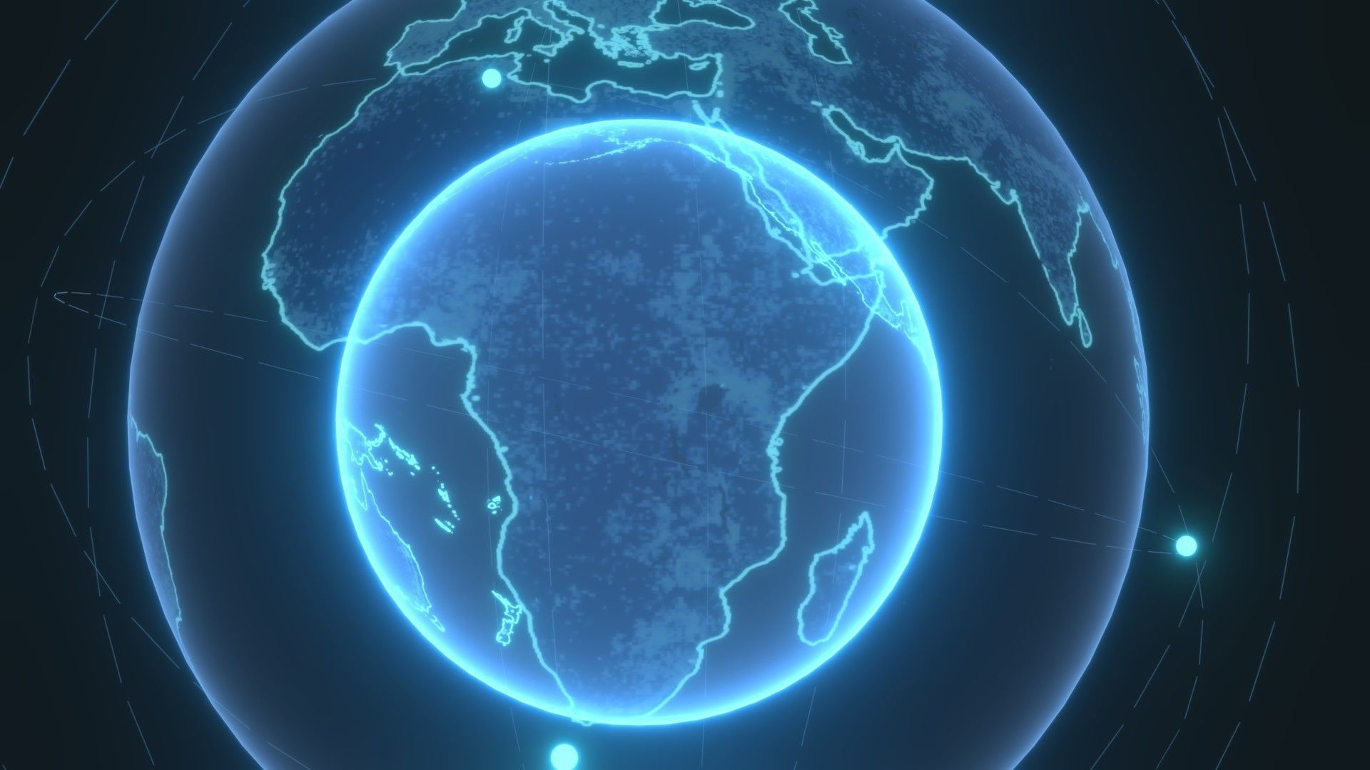 Animated Hologram Planet Earth No 7 Sci-Fi 3D Model Low-poly 3D model_10