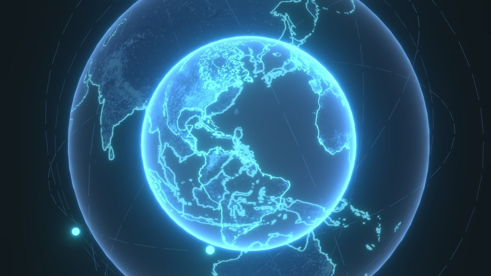 Animated Hologram Planet Earth No 7 Sci-Fi 3D Model Low-poly 3D model_12