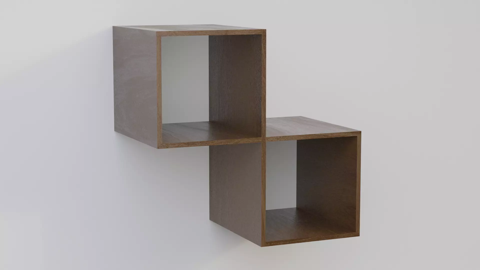 Wooden Cube Shelf Free low-poly 3D model